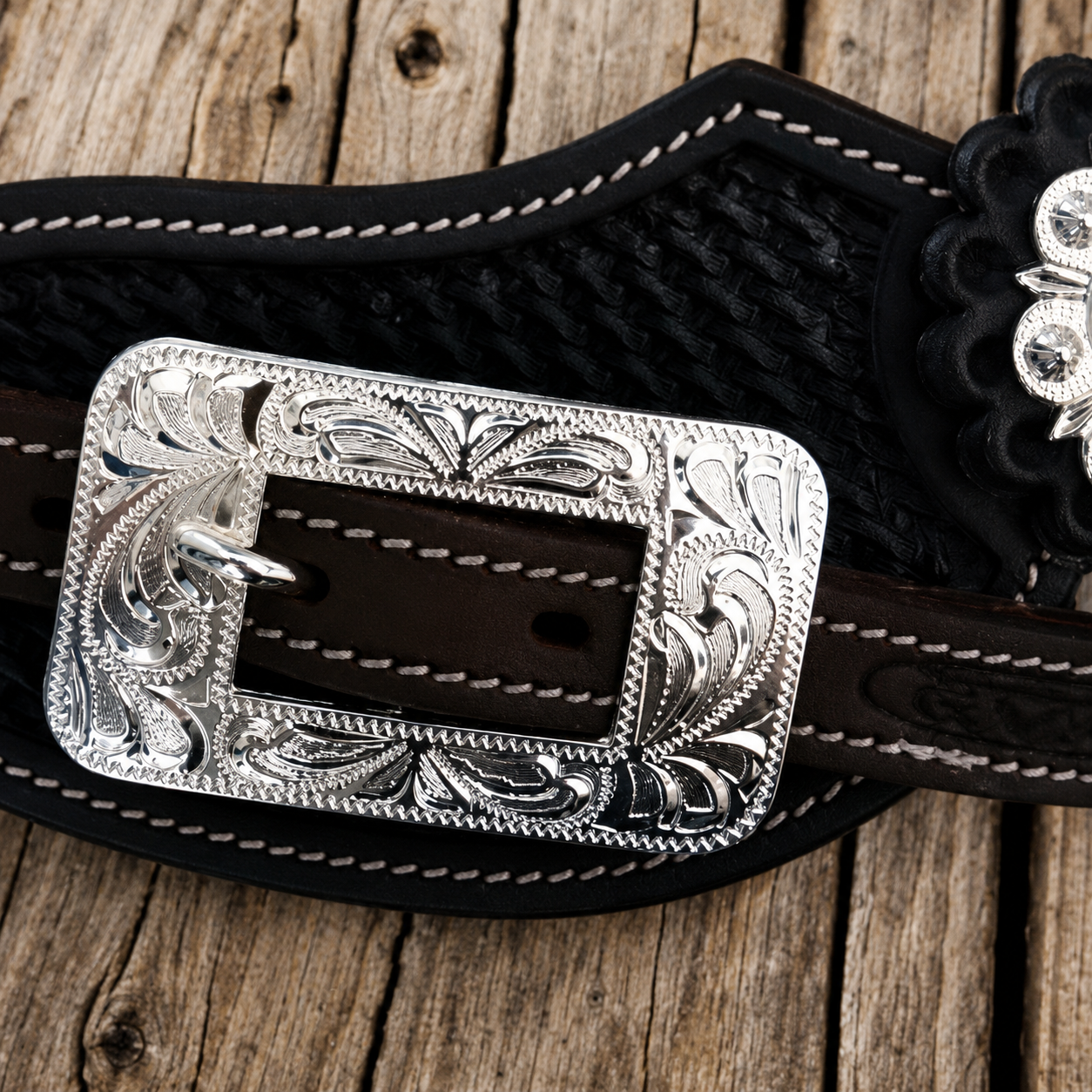 Schnallen & Conchoset Silber Eckig