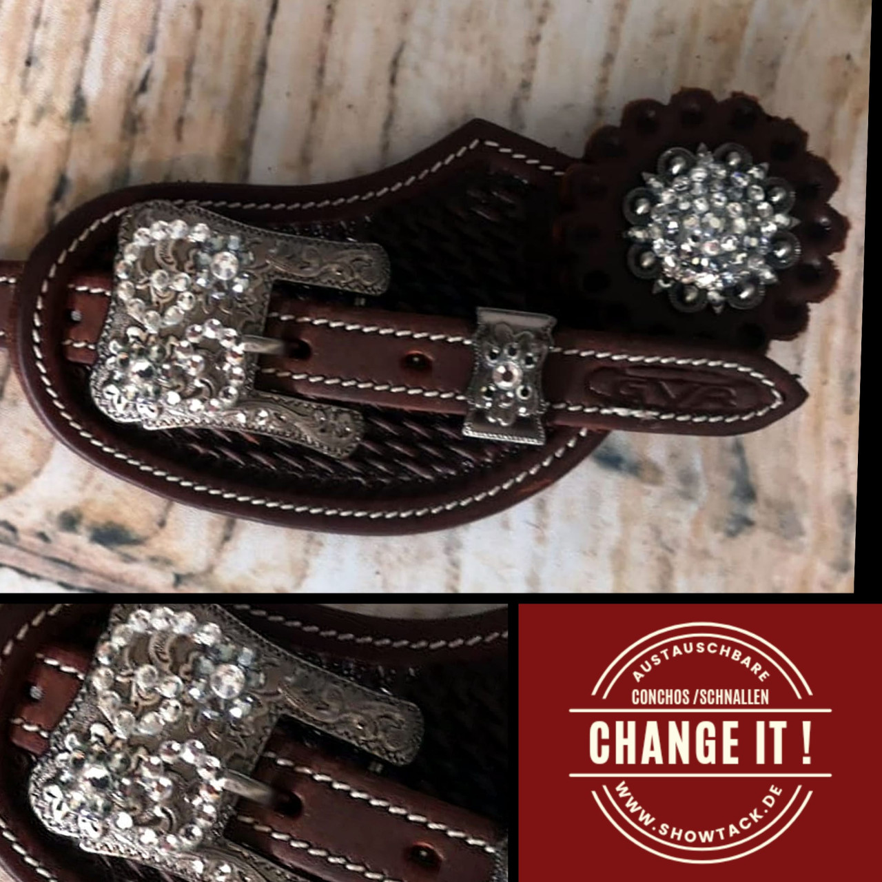 Sporenriemen LADIES Gun Silver