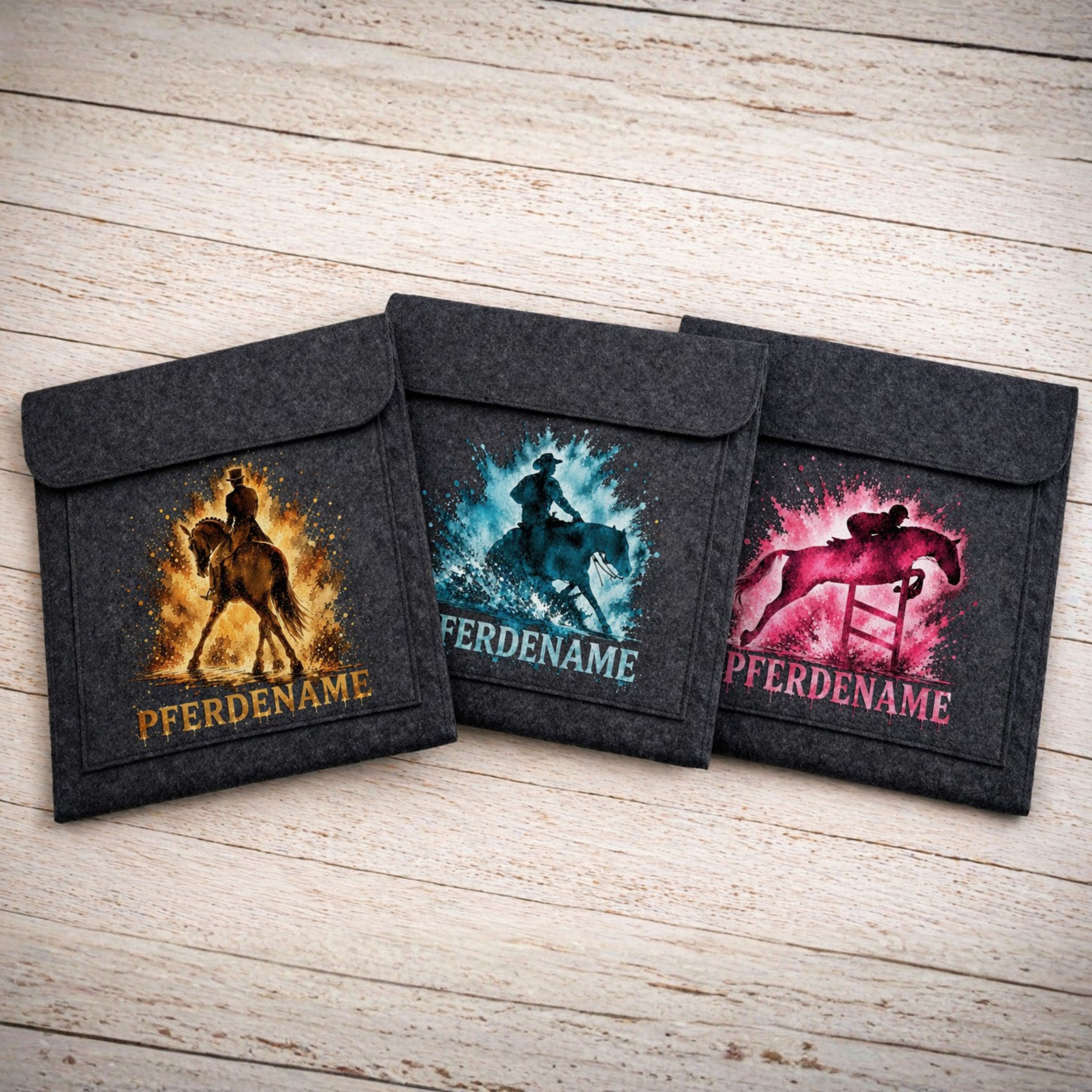 Equidenpasstasche AKTION + BÜGELFOLIE GRATIS Aquarell personalisiert