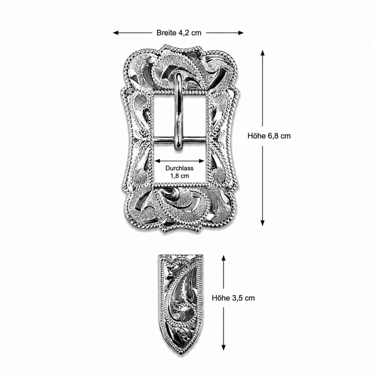 Curved Schnalle in Silber