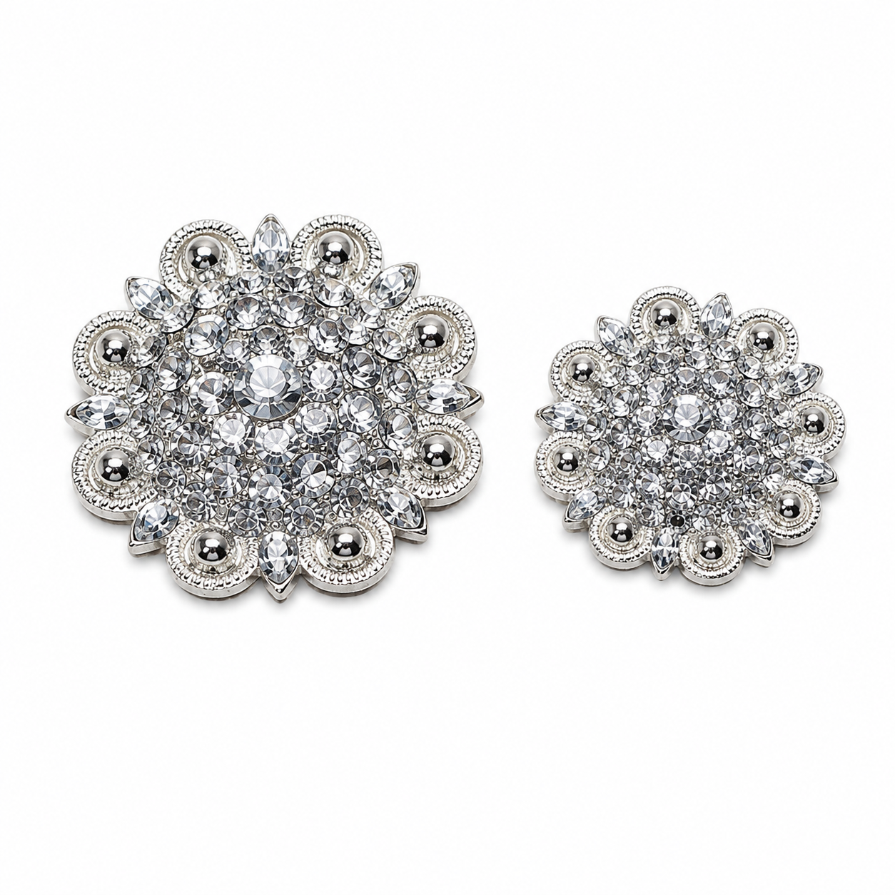 Schnallen & Conchoset Oval Silber mit Strass