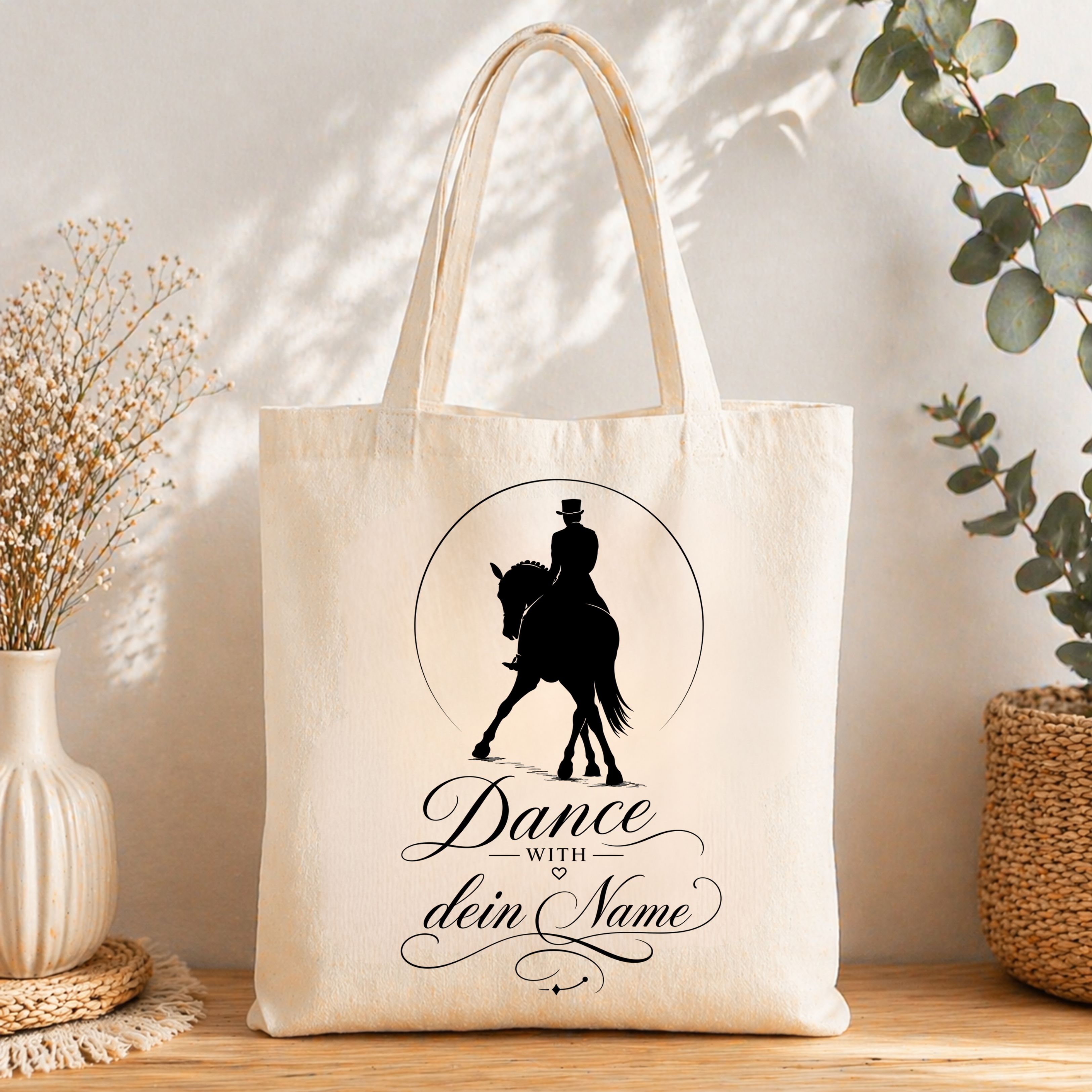Bio-Baumwolltasche Dressurpferd