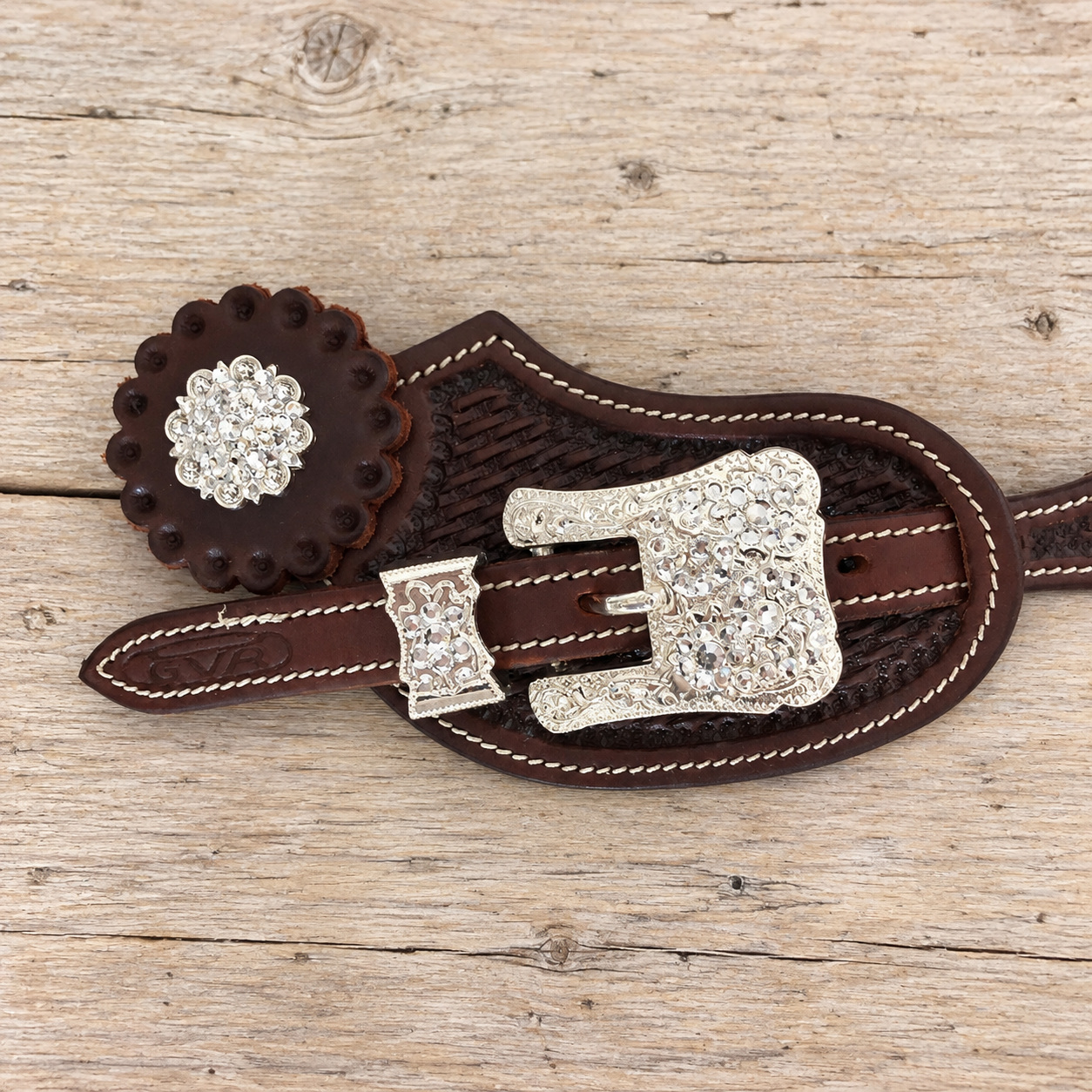Sporenriemen LADIES Silber Strass