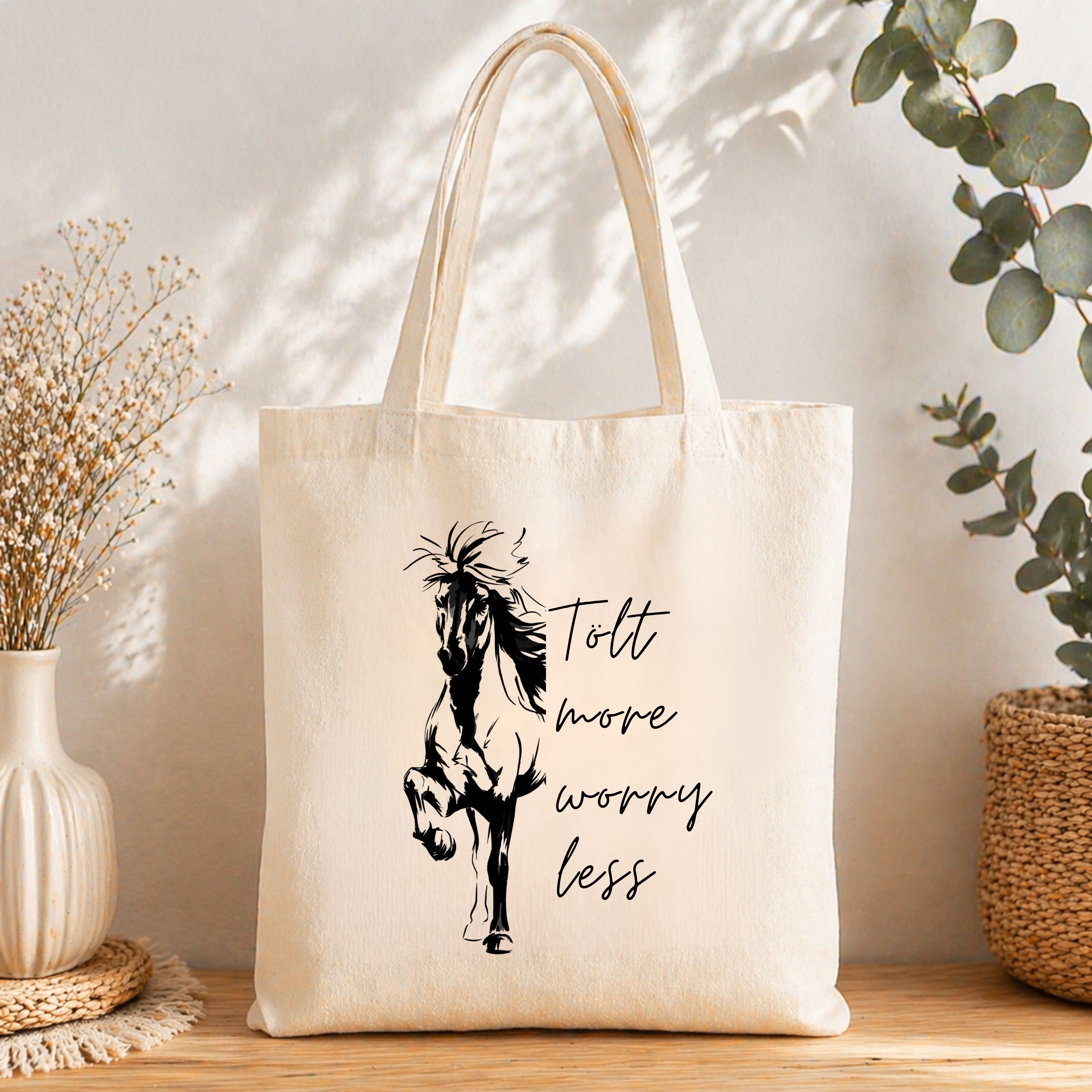 Bio-Baumwolltasche Islandpferd