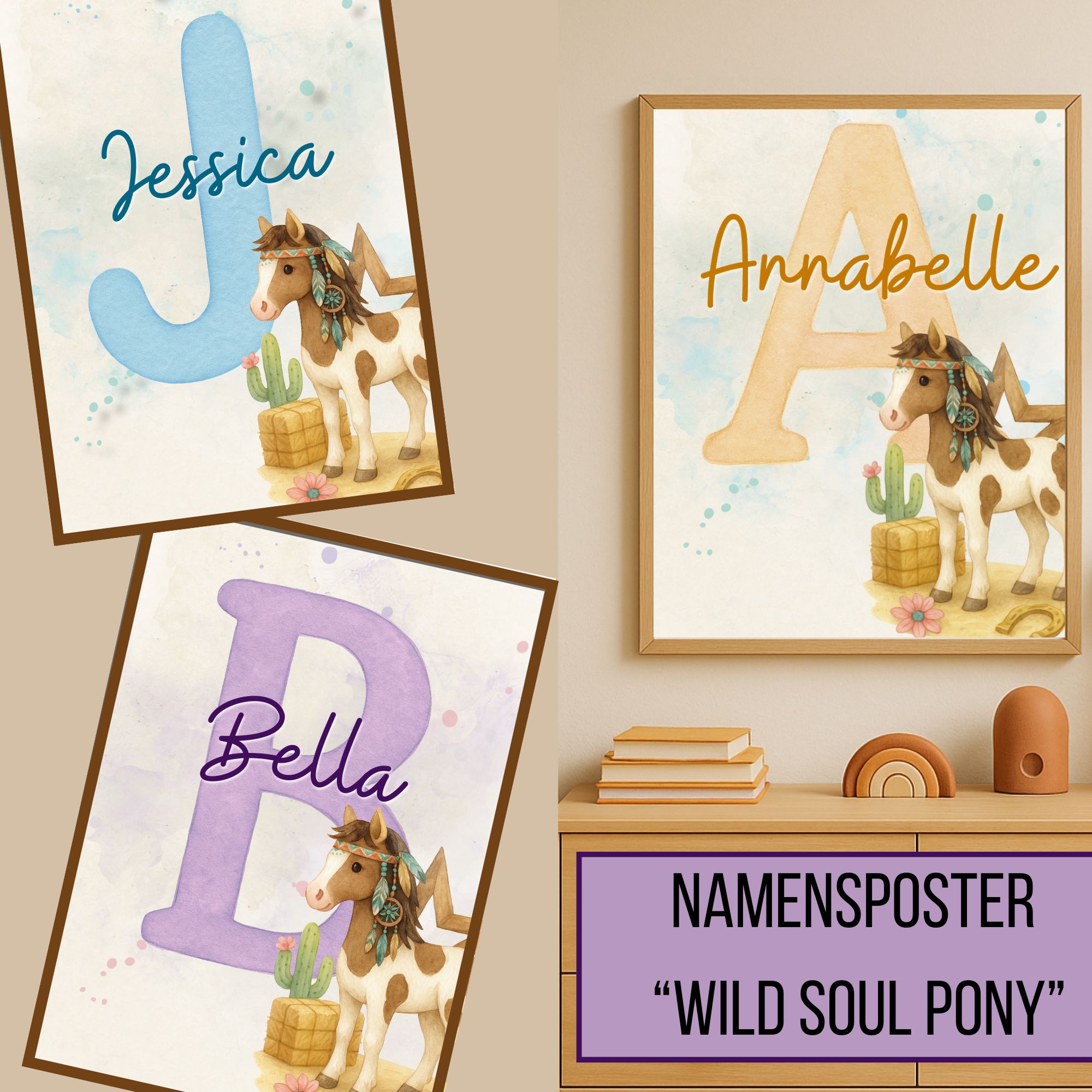 Namensposter mit Pferd