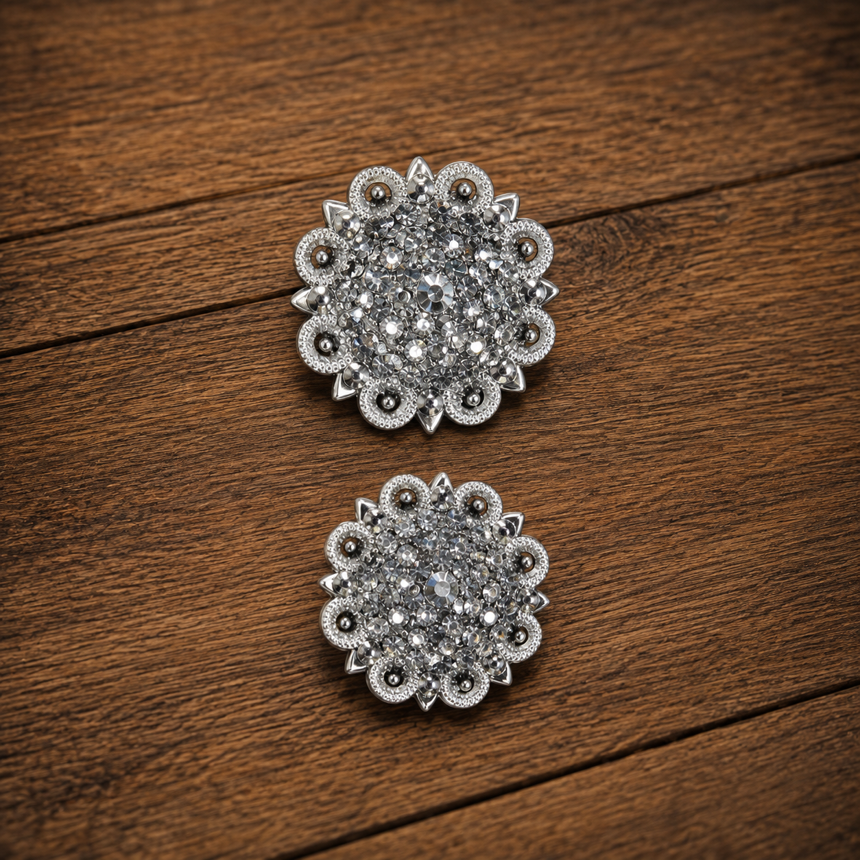 Schnallen & Conchoset Eckig Silber mit Strass