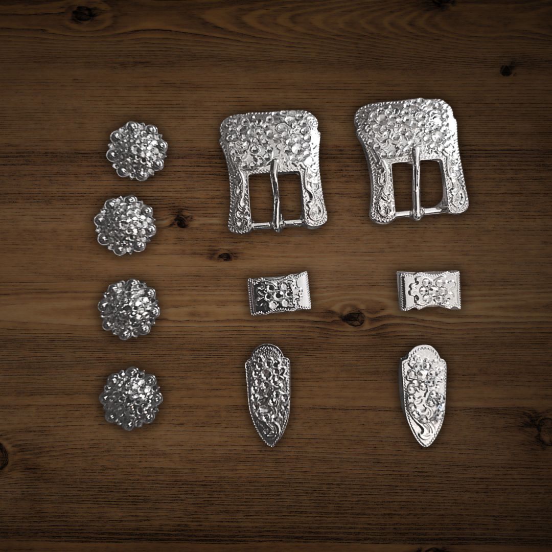 Schnallen & Conchoset Silber Strass