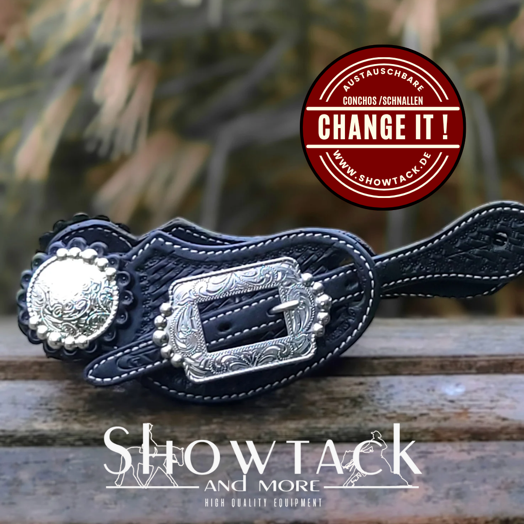 Western Schwarz  Sporenriemen Ladies Show