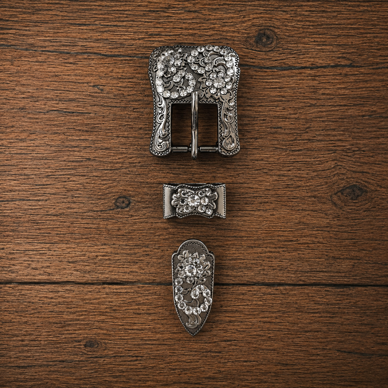Trensenschnalle Gun Silver Strass