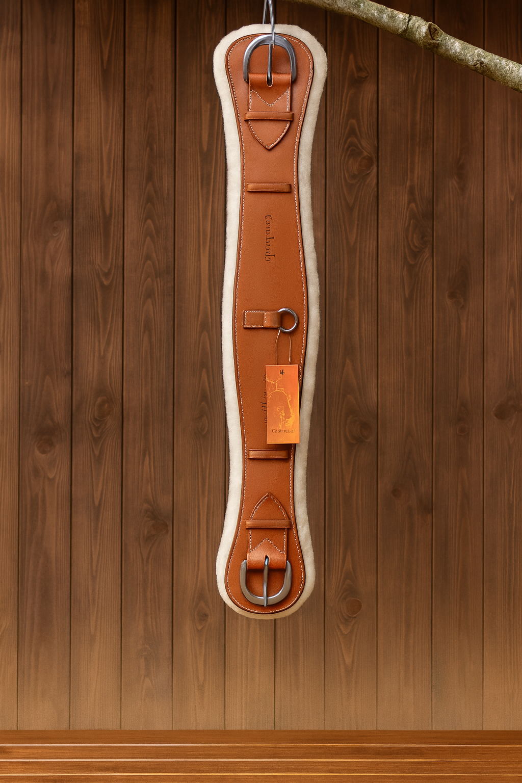 Ledergurt mit Schurwolle