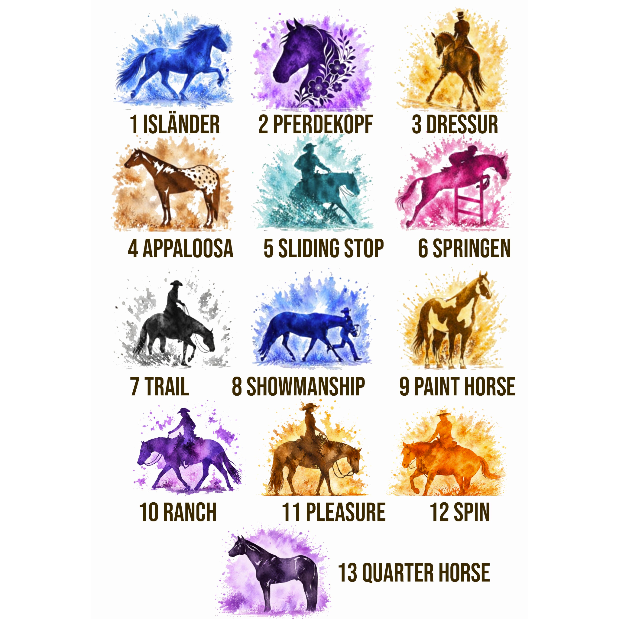 Personalisierte Equidenpasstasche Aquarell