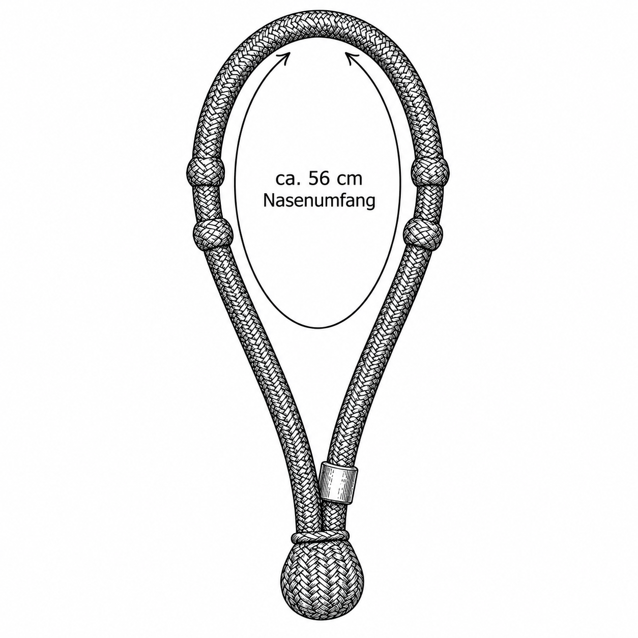 Rawhide-Bosal Schwarz 40/100 Plait – 5/8 Zoll