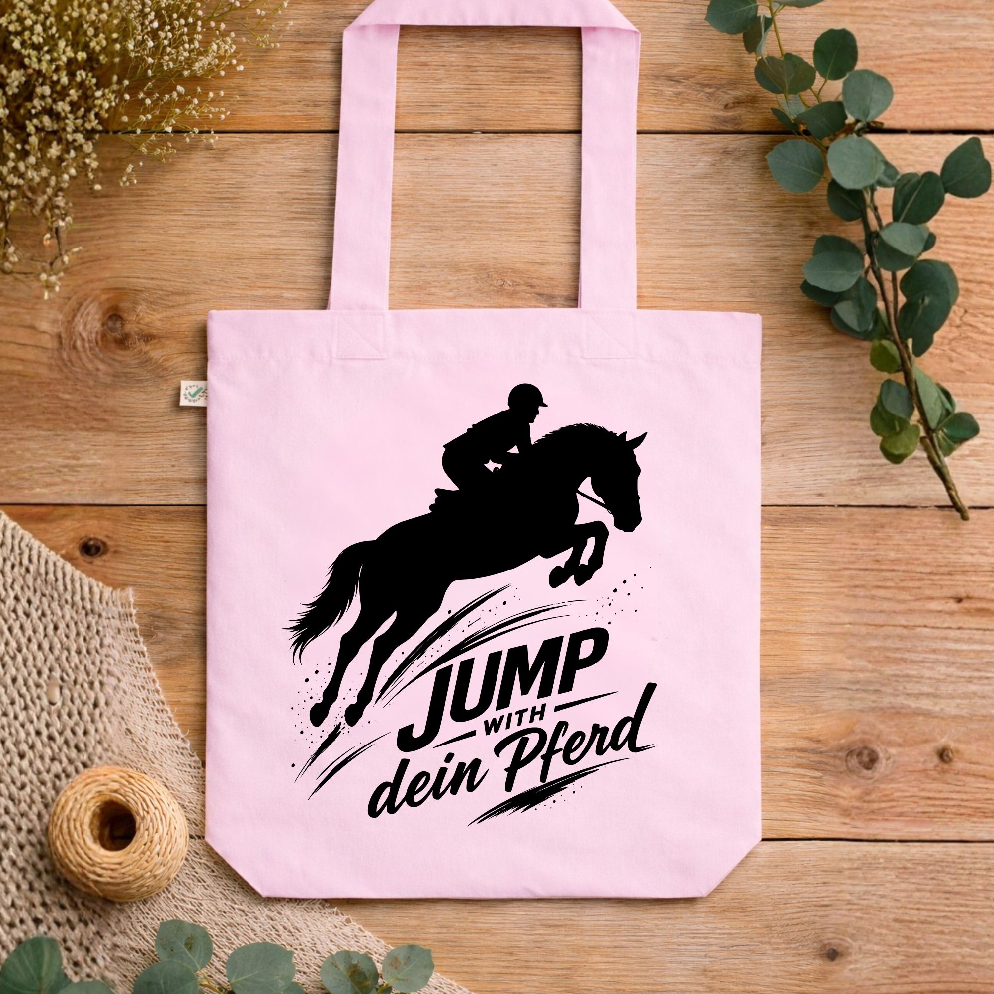 Baumwolltasche Springreiter