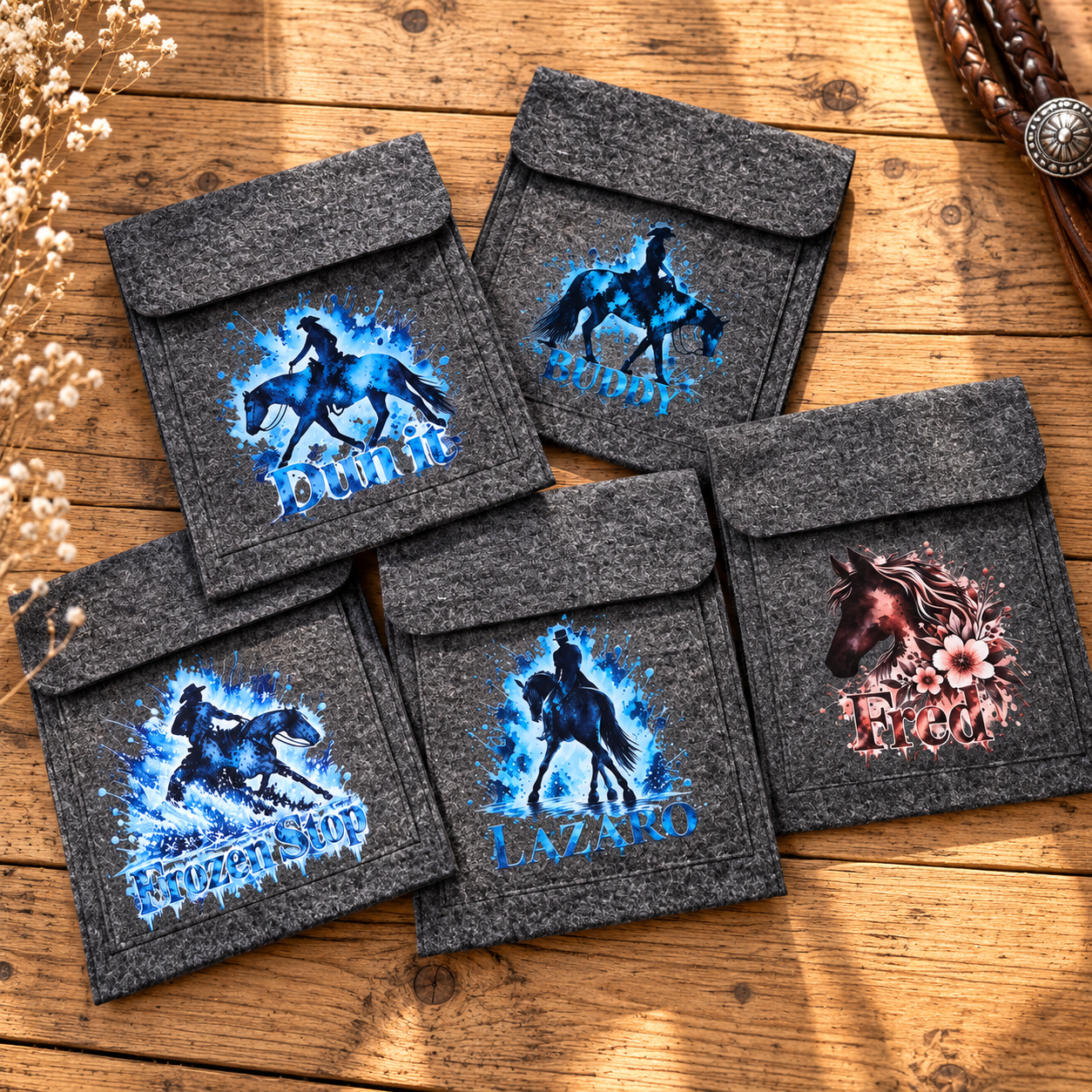 Personalisierte Equidenpasstasche Aquarell