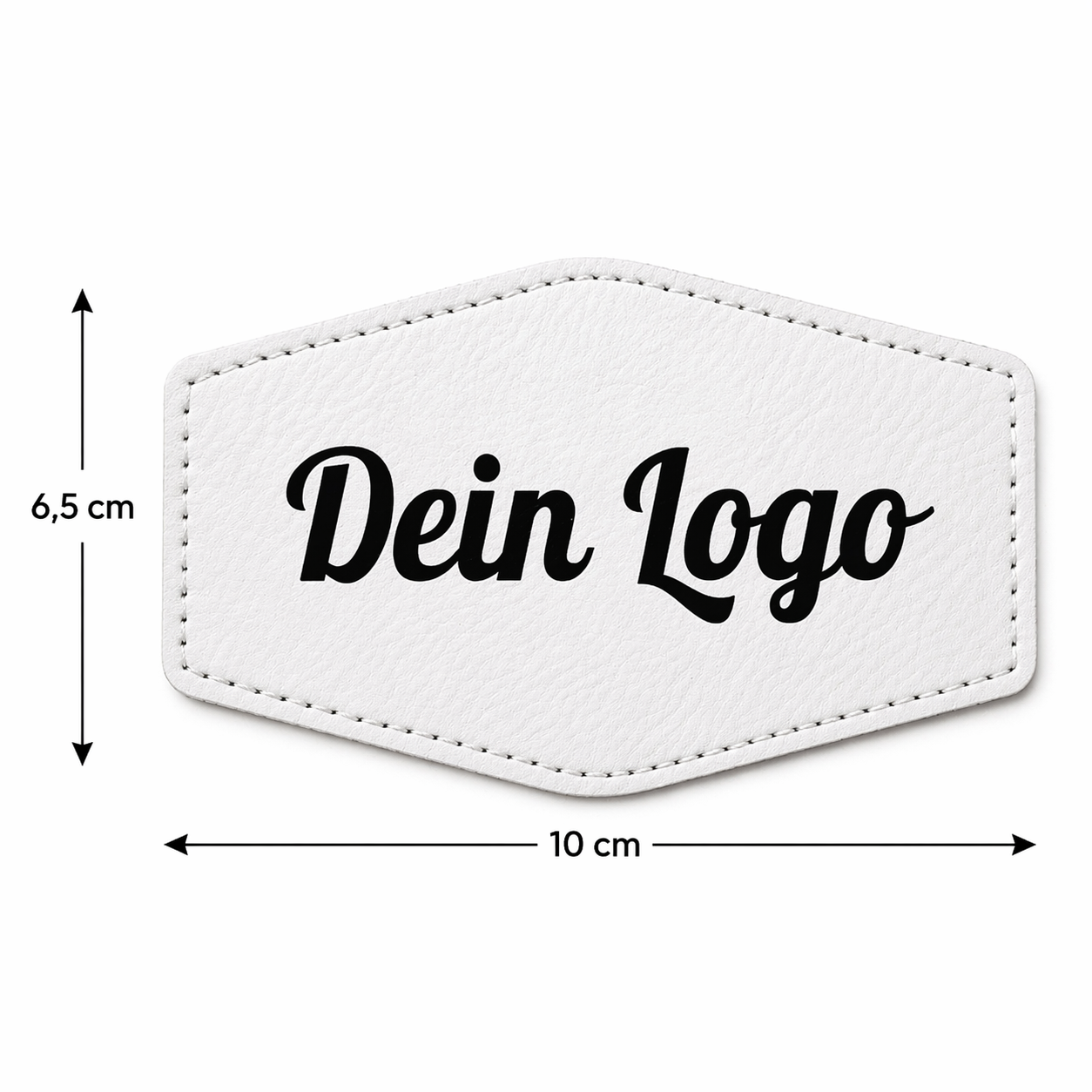 PU-Leder-Patch sechseckig – 10 cm
