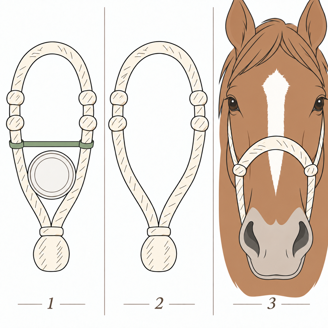 Bosal mit einer Formhilfe in eine längliche ovale Form bringen