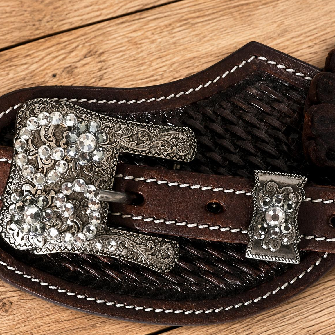 Trensenschnalle Gun Silver Strass