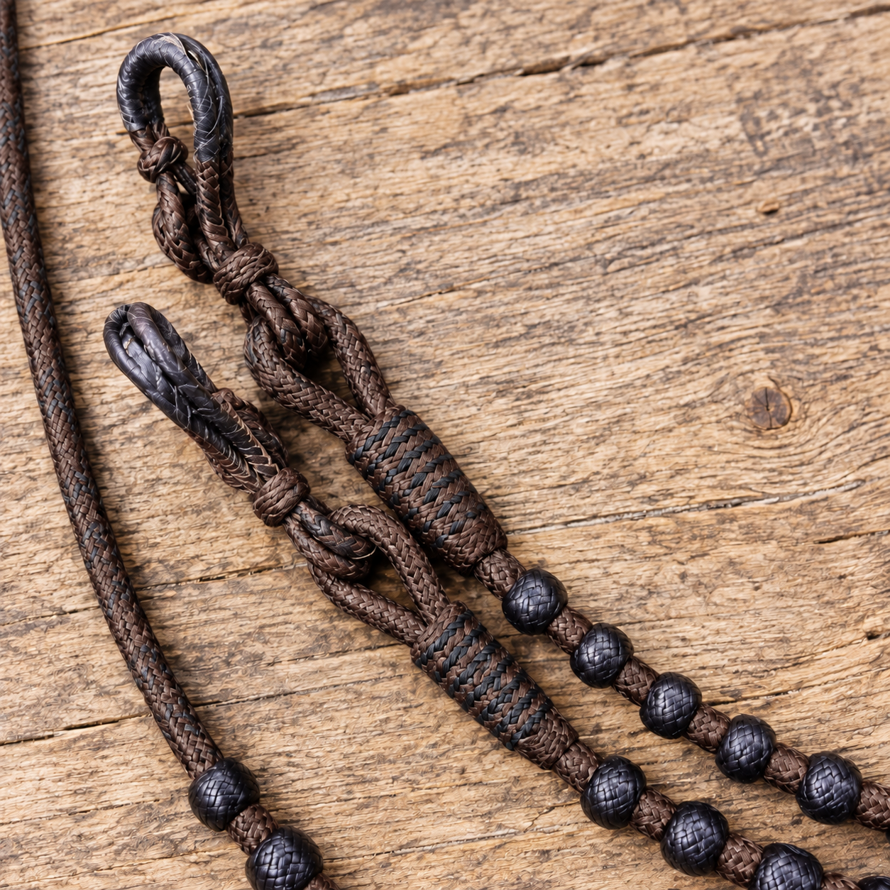 Romal Reins Schoko – 30 Plait Rawhide