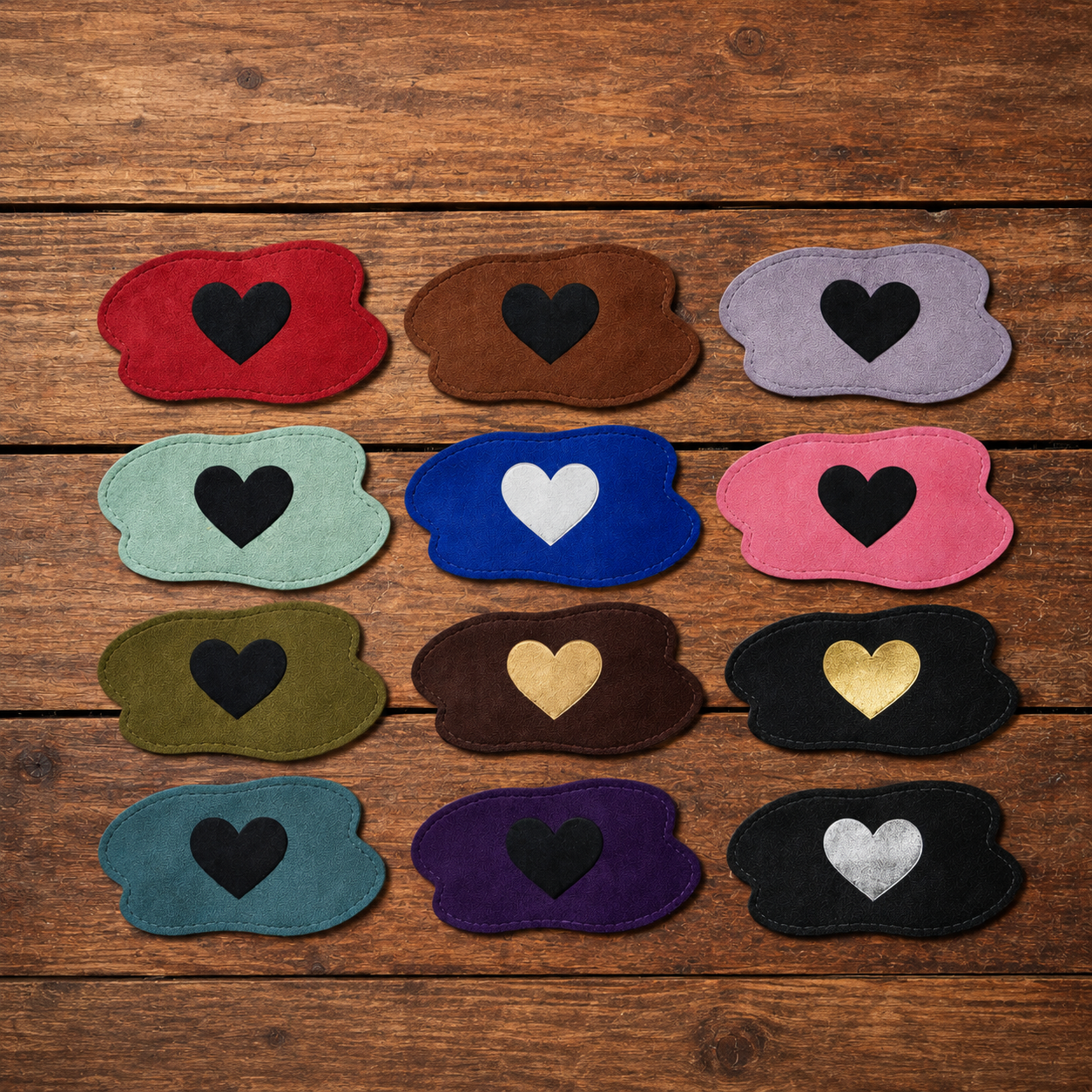 2er Set personalisierte Herz-Conchos mit Initialen