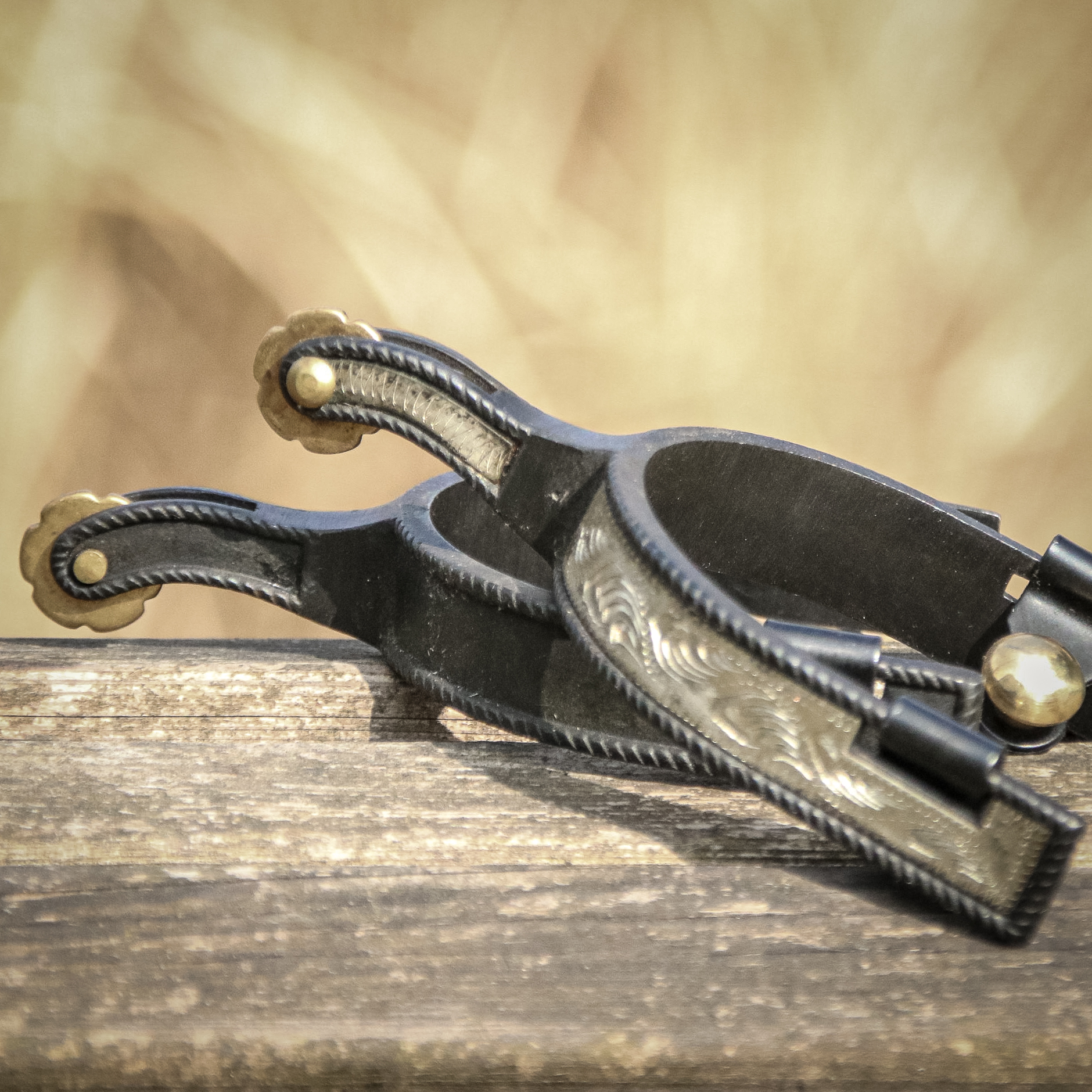 Western  Sporen Black mit Silber Kurz