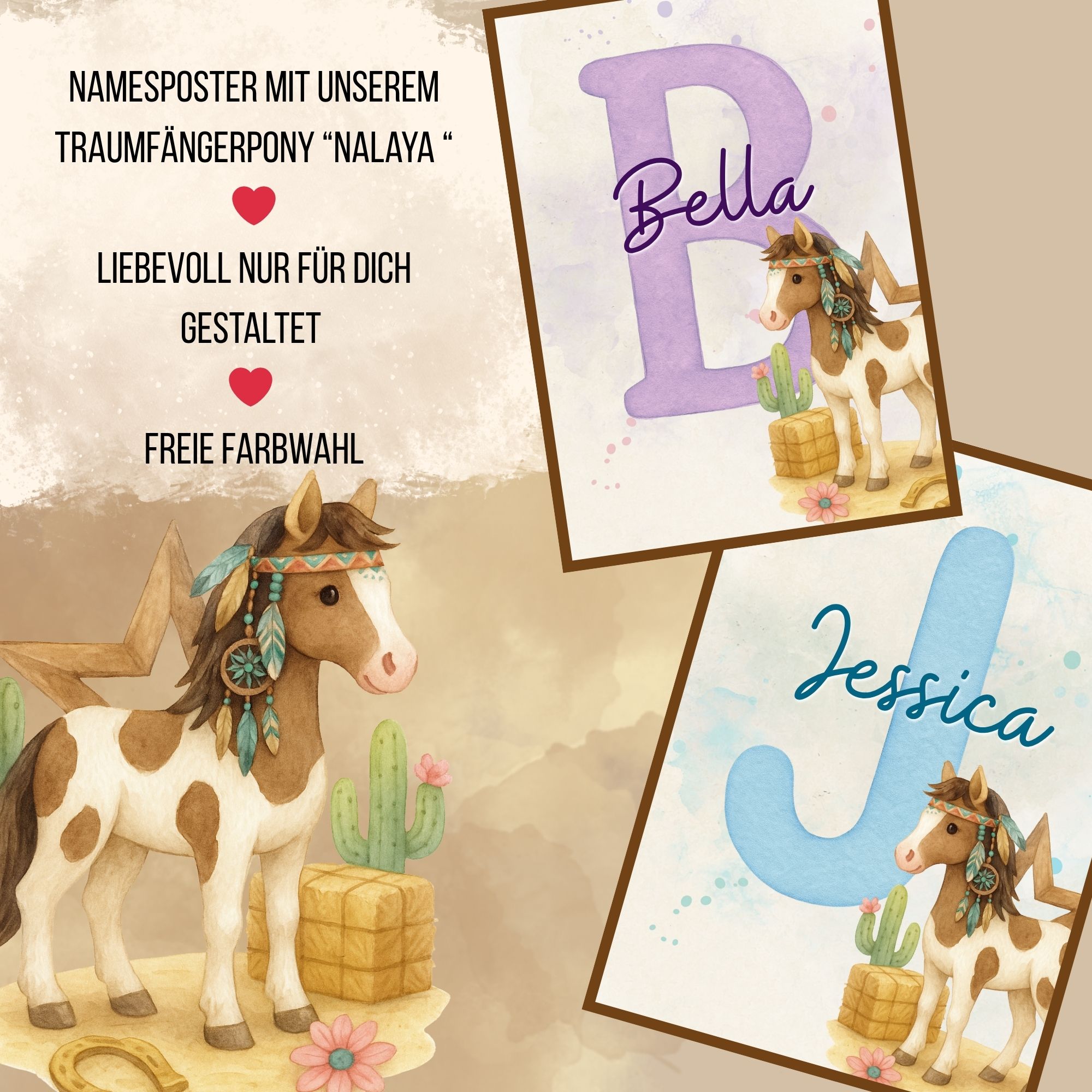 Namensposter mit Pferd