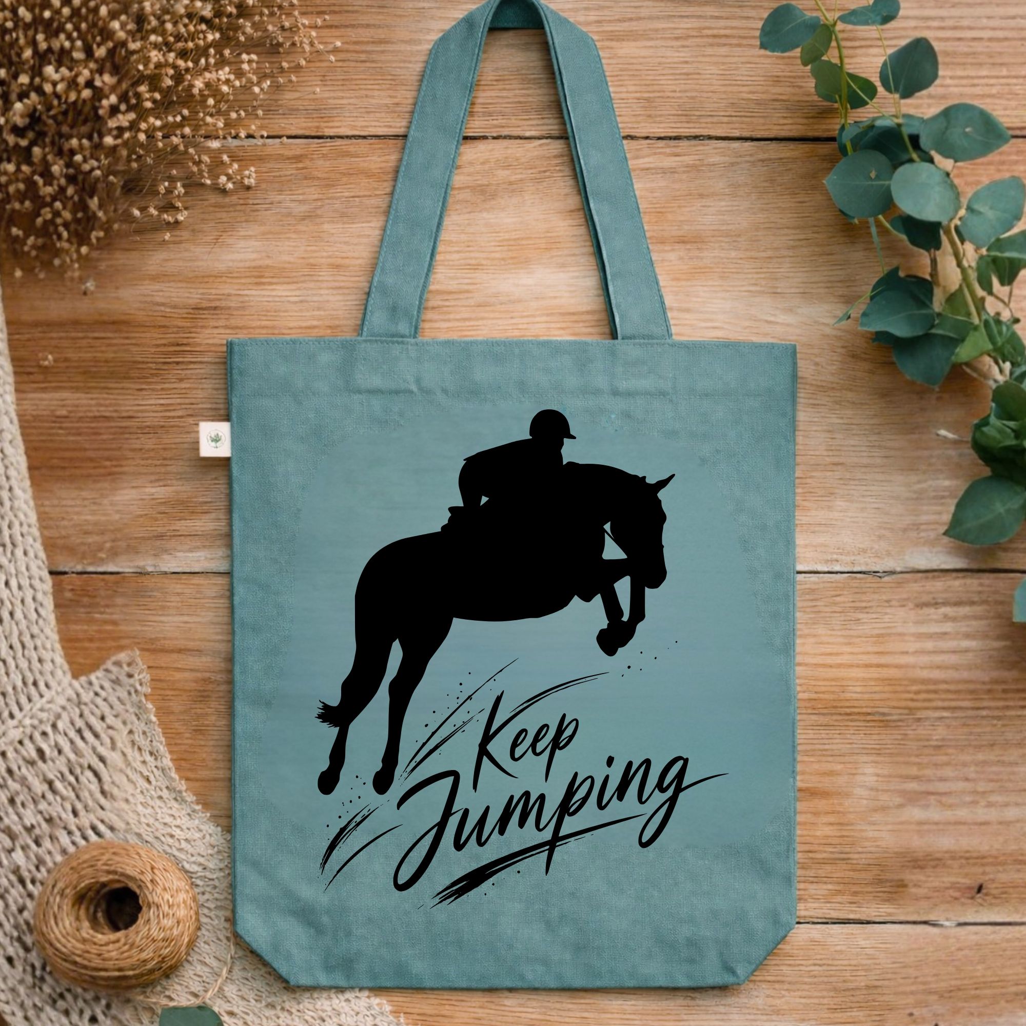 Baumwolltasche Springreiter