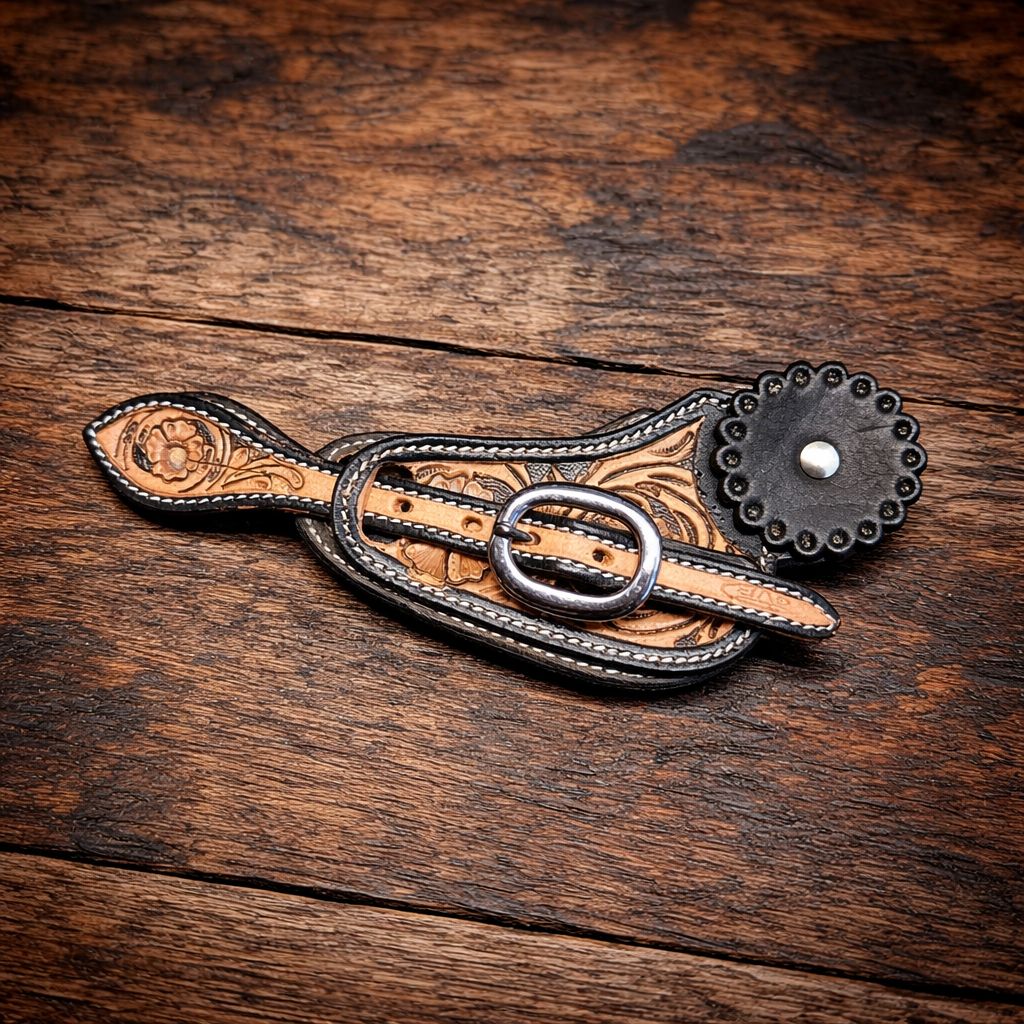 Sporenriemen Flower Two Tone concho