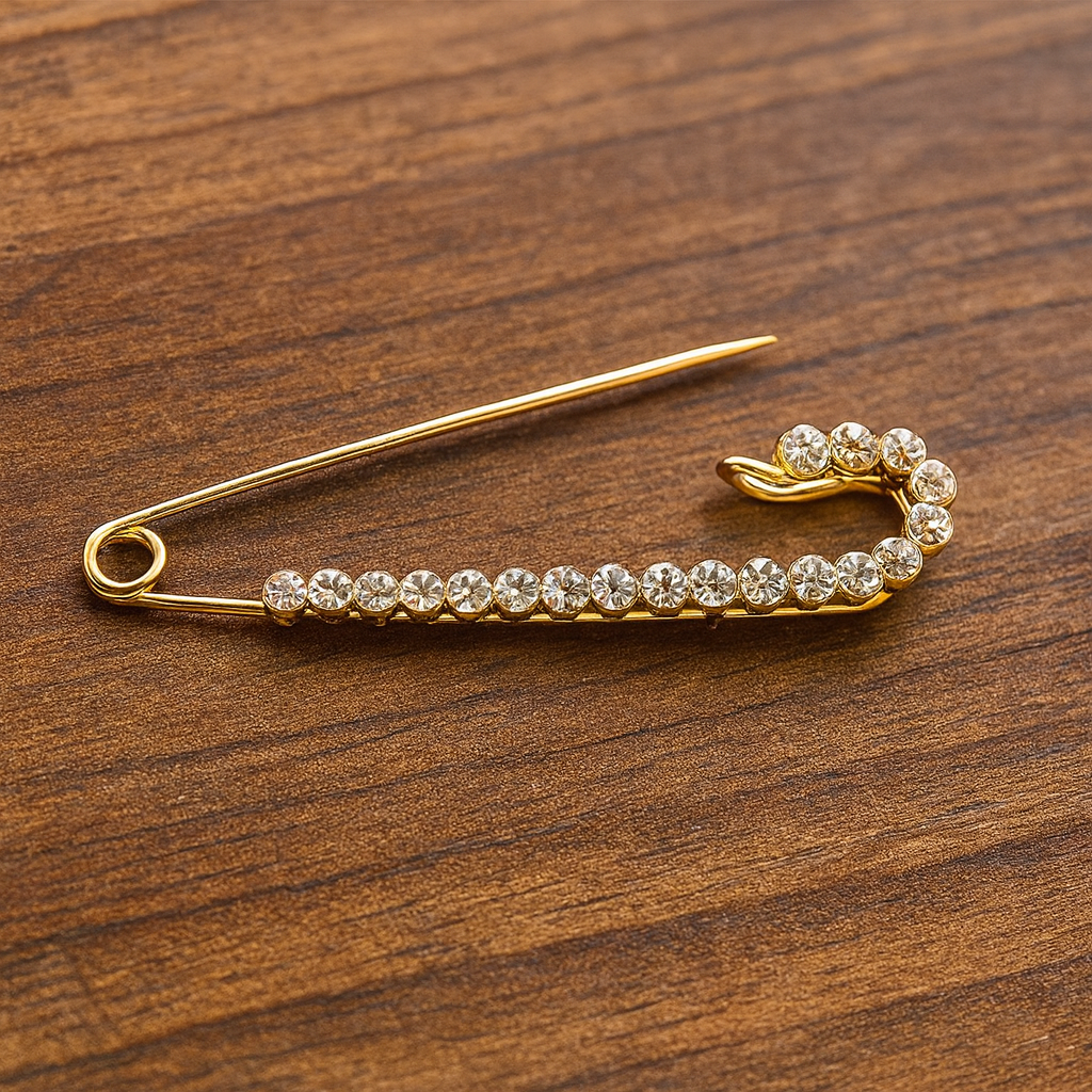 Number Holder Glitzer Gold  Sicherheitsnadel