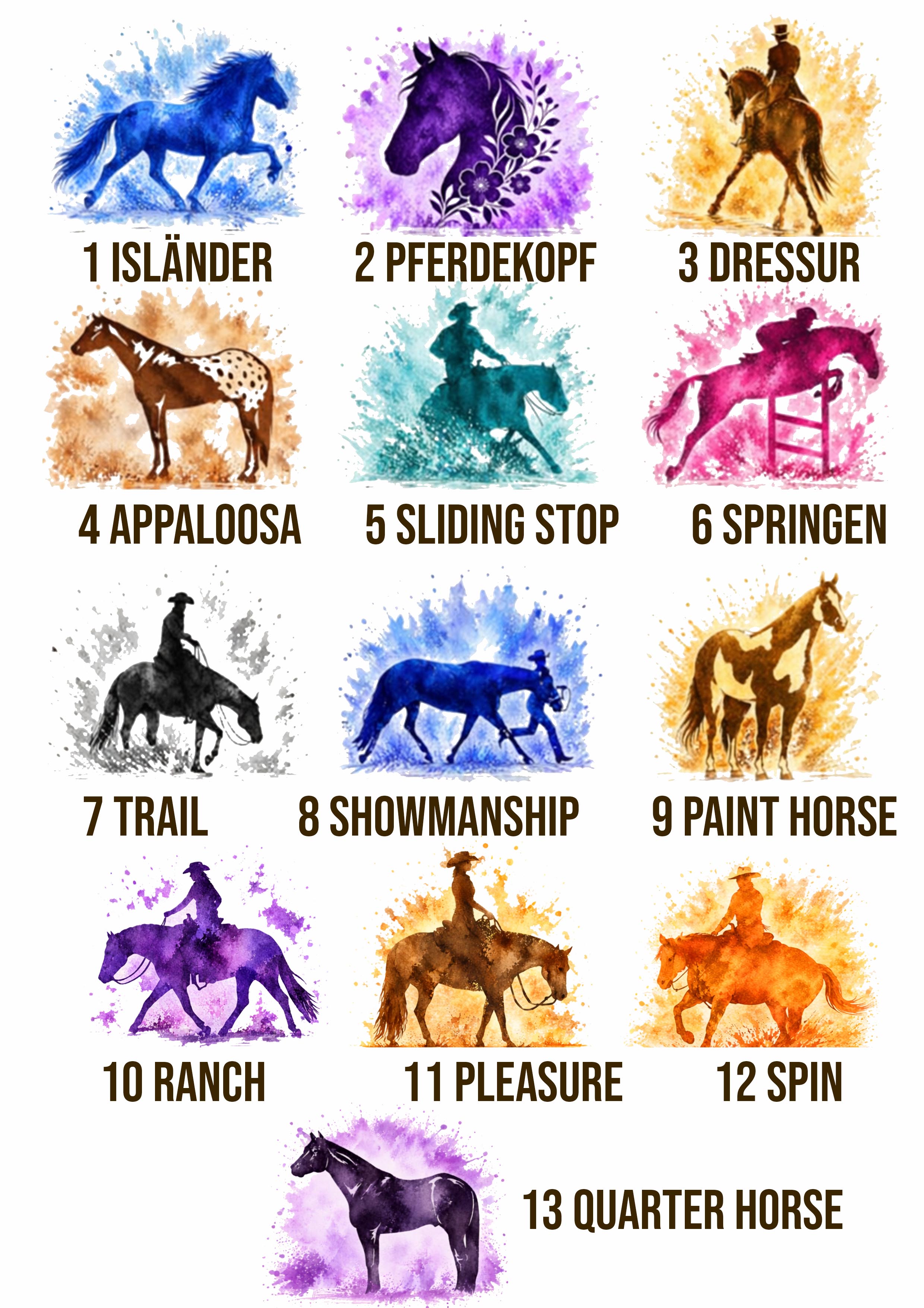 Equidenpasstasche AKTION + BÜGELFOLIE GRATIS Aquarell personalisiert