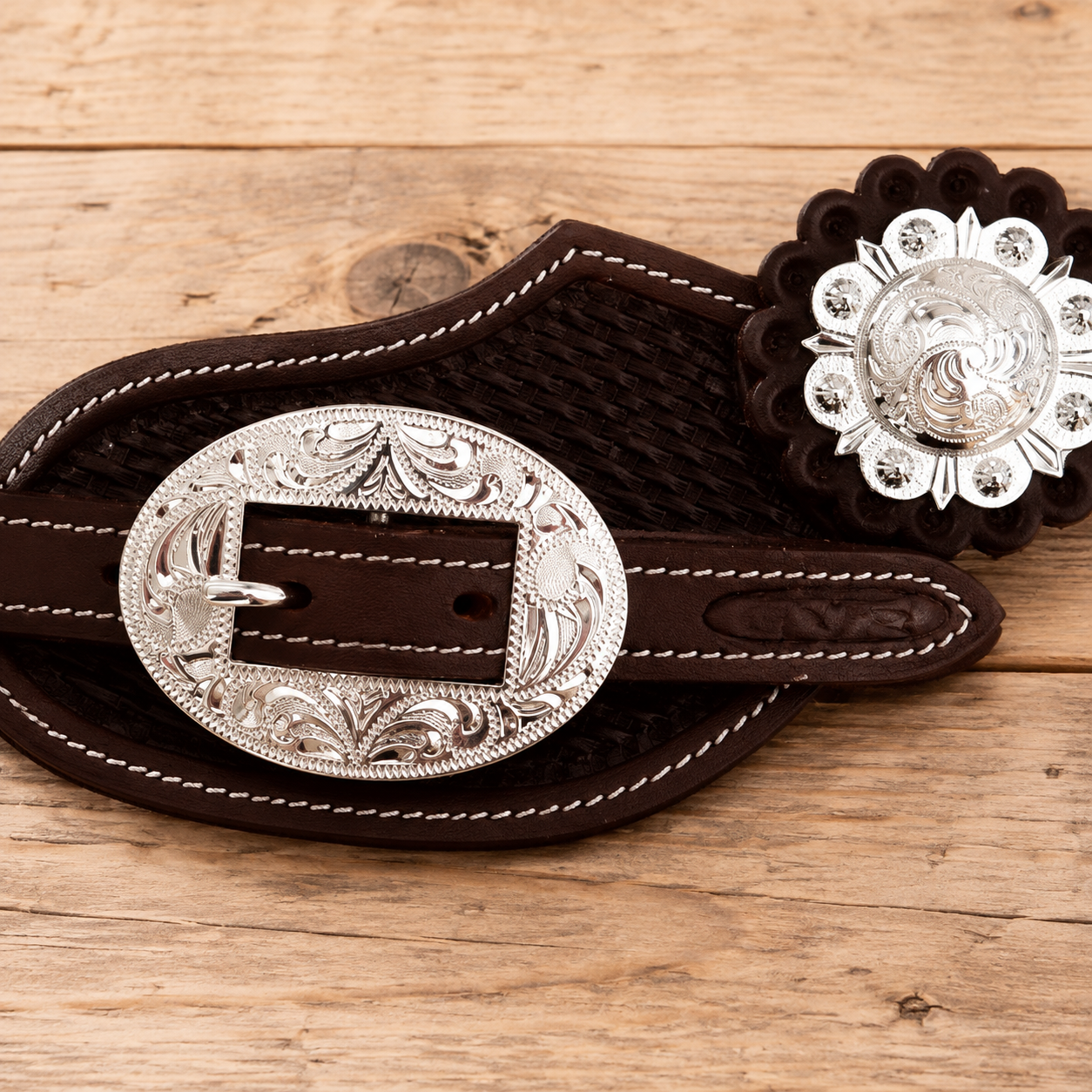 Ovale Trensenschnalle Silber für Westerntrensen