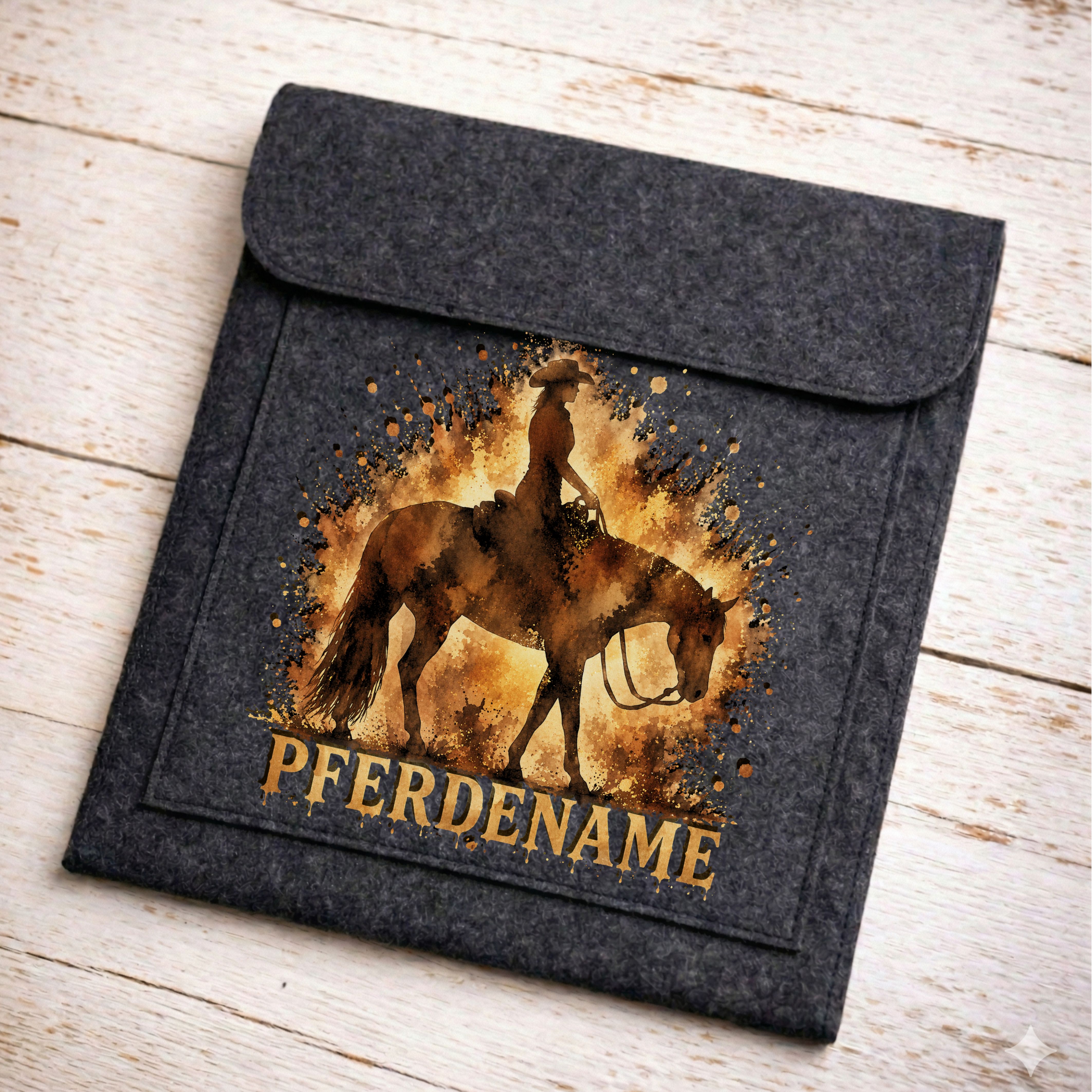 Equidenpasstasche AKTION + BÜGELFOLIE GRATIS Aquarell personalisiert