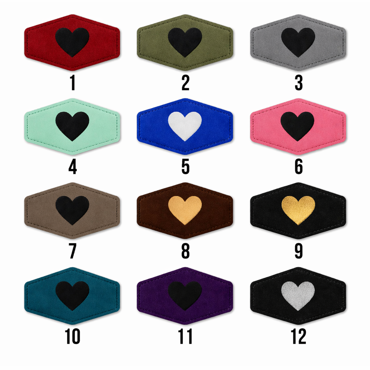 PU-Leder-Patch sechseckig – 10 cm