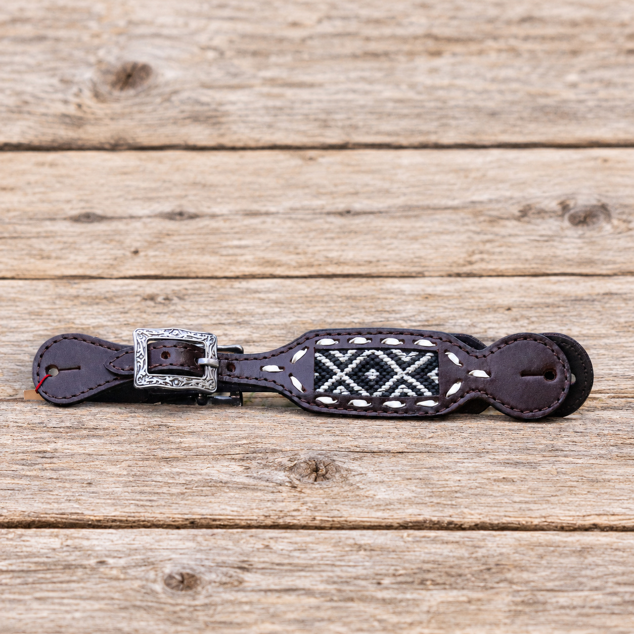 Sporenriemen Ladies Black & White Woven