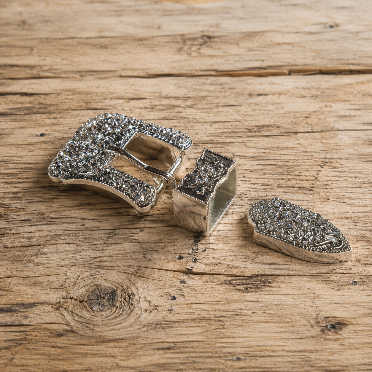 Schnallen & Conchoset Silber mit Crystal Strass