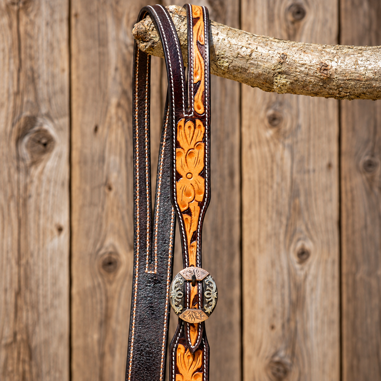 Trense Split Ear Einohr – Two Tone Leder