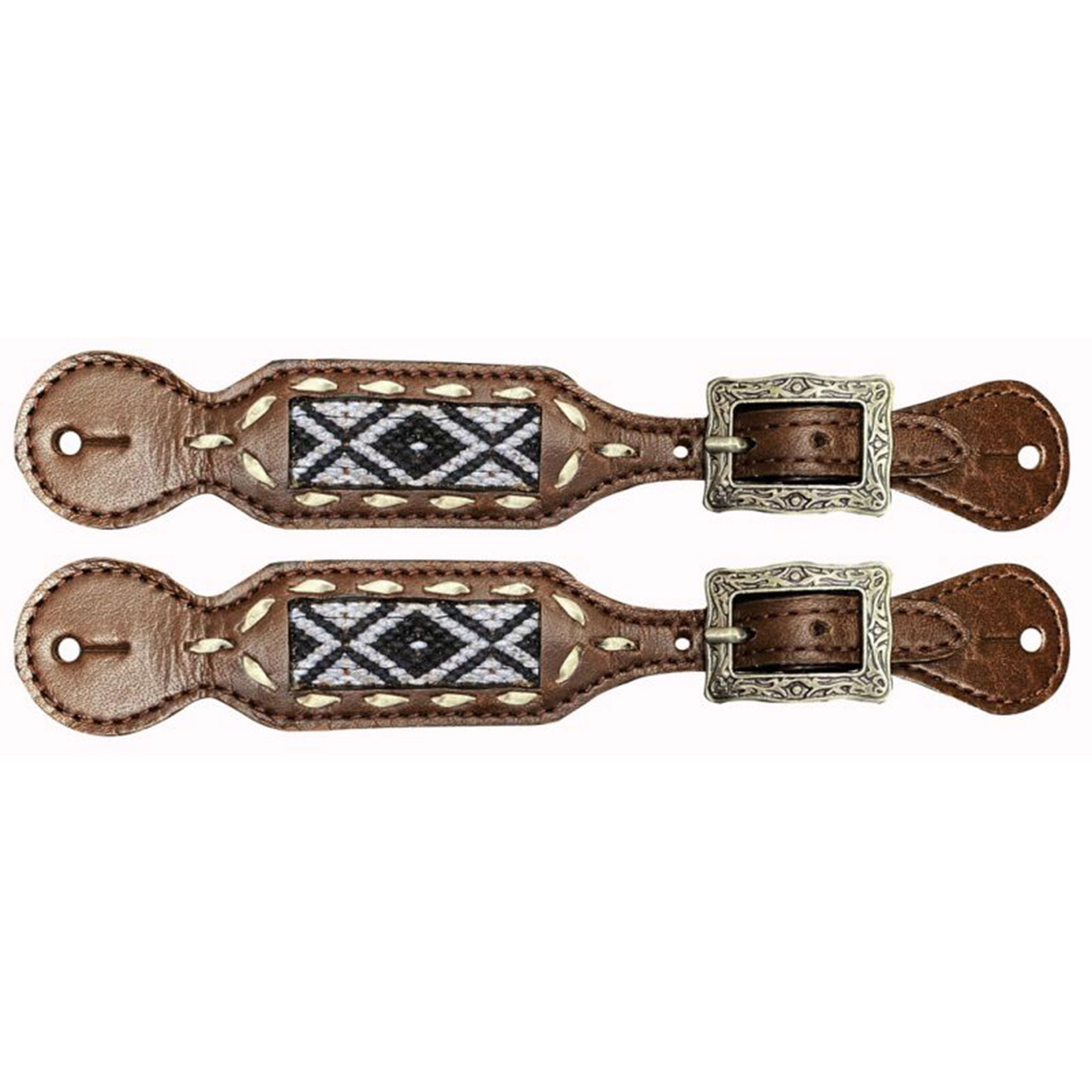 Sporenriemen Ladies Black & White Woven