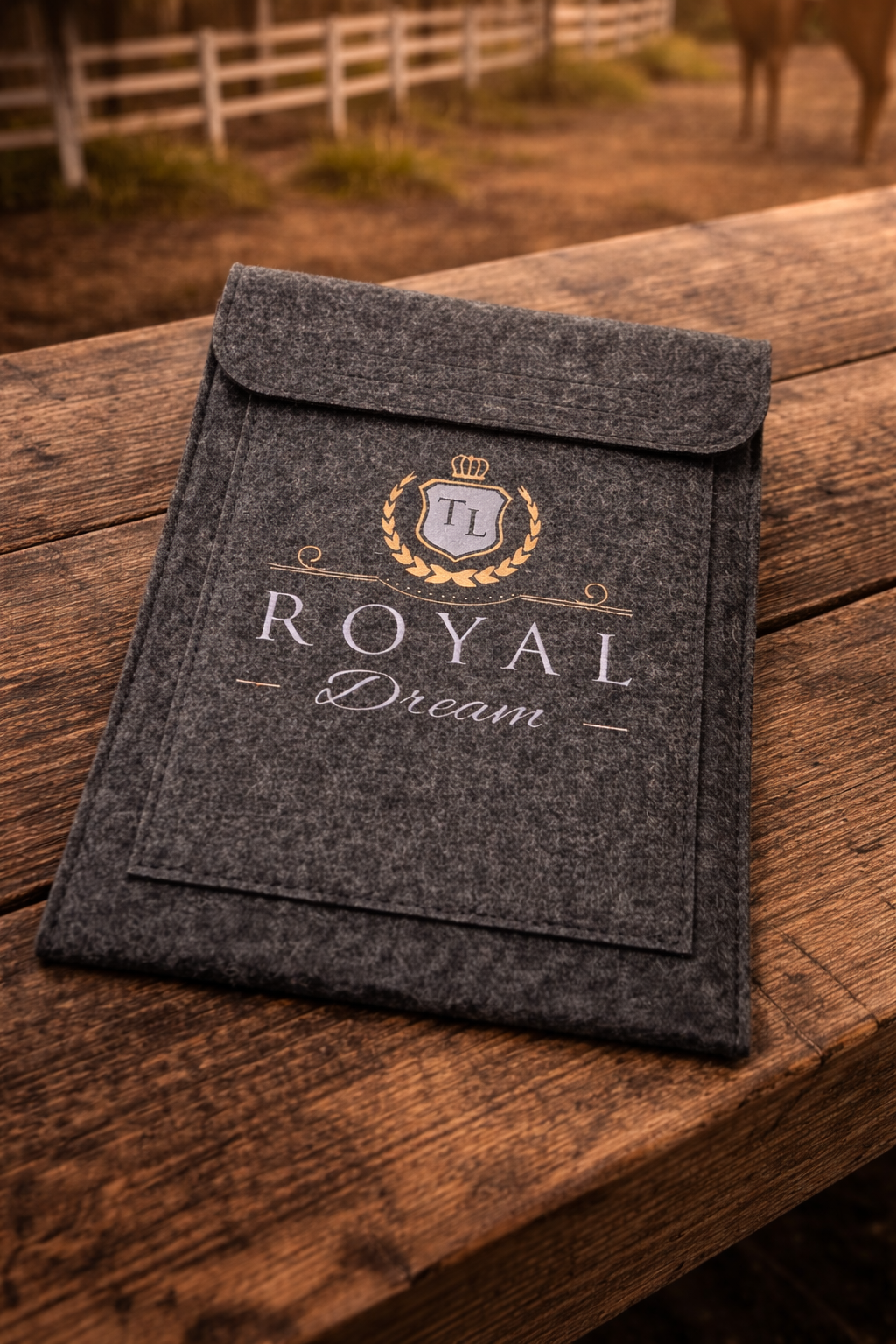 Personalisierte Equidenpasstasche aus Filz – mit deinem Logo bedruckt