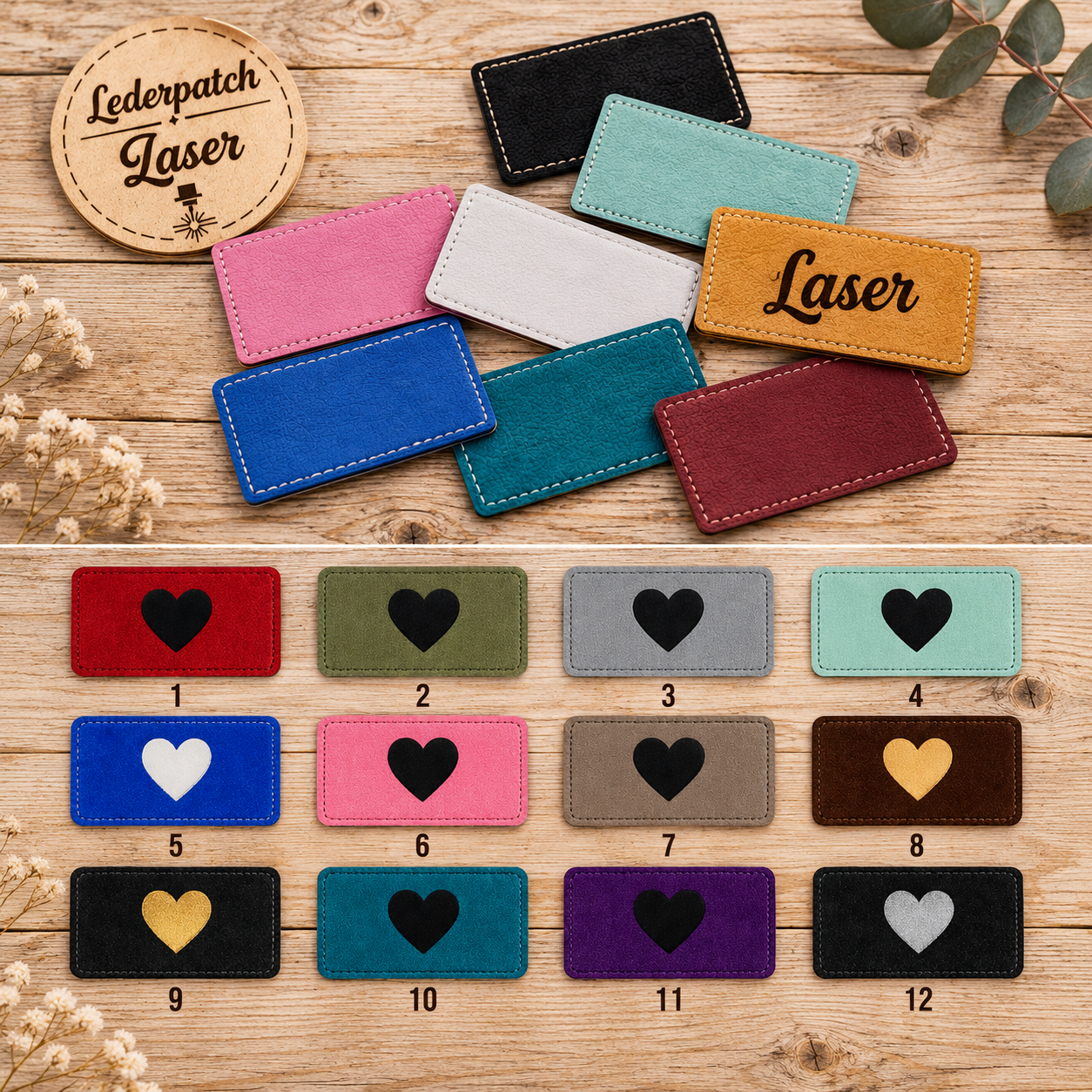 PU-Leder-Patch rechteckig – 4,5 × 8 cm