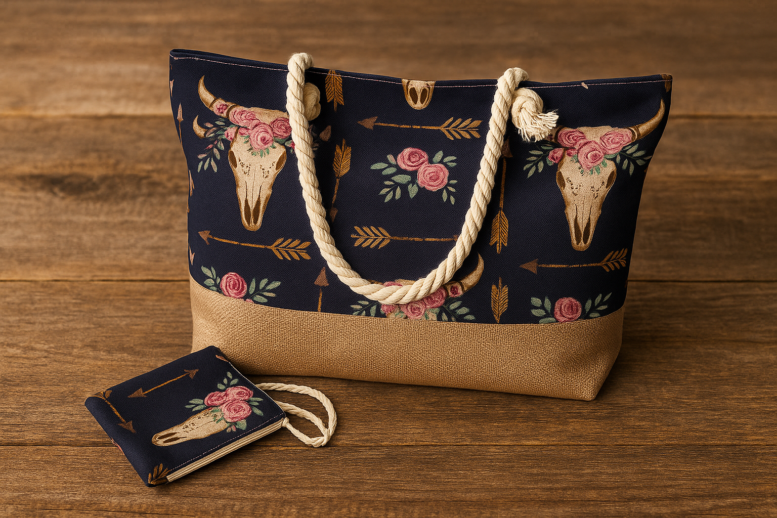 Arrow & Blossom Boho Tasche
