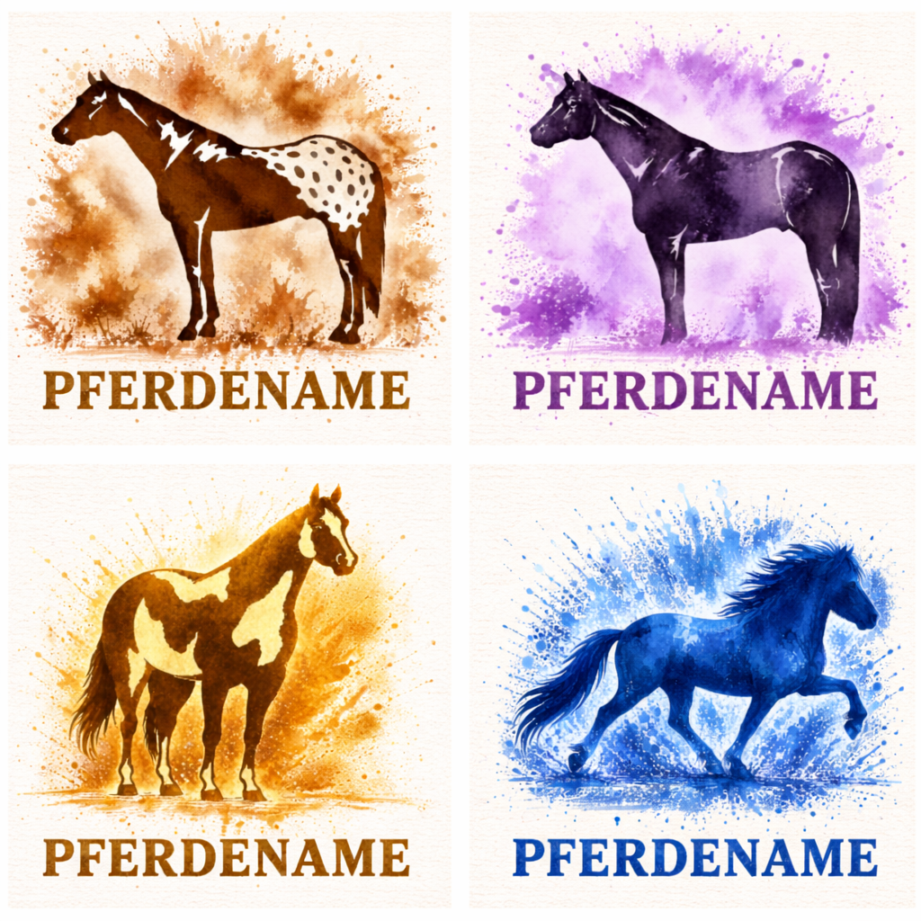 Equidenpasstasche AKTION + BÜGELFOLIE GRATIS Aquarell personalisiert