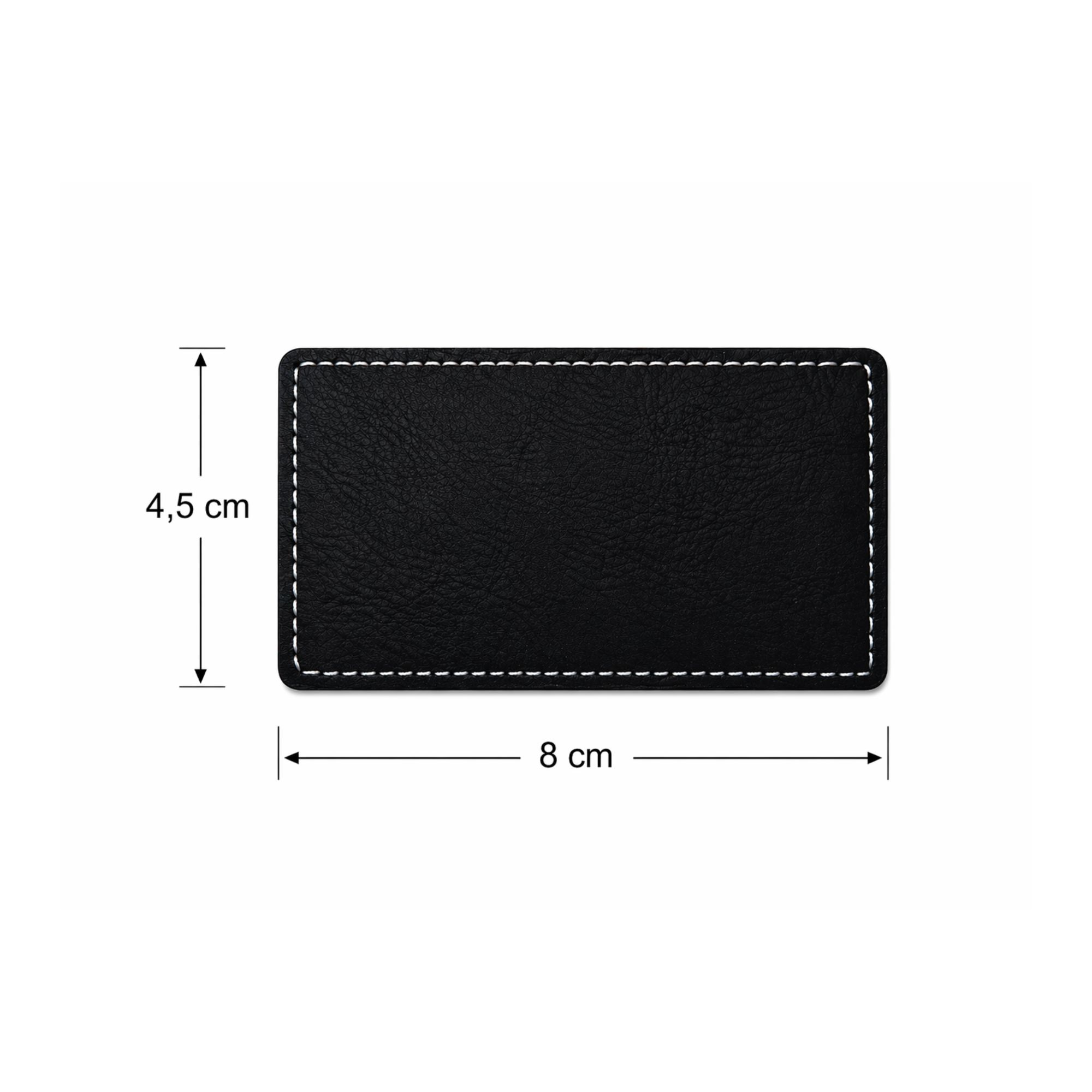 PU-Leder-Patch rechteckig – 4,5 × 8 cm