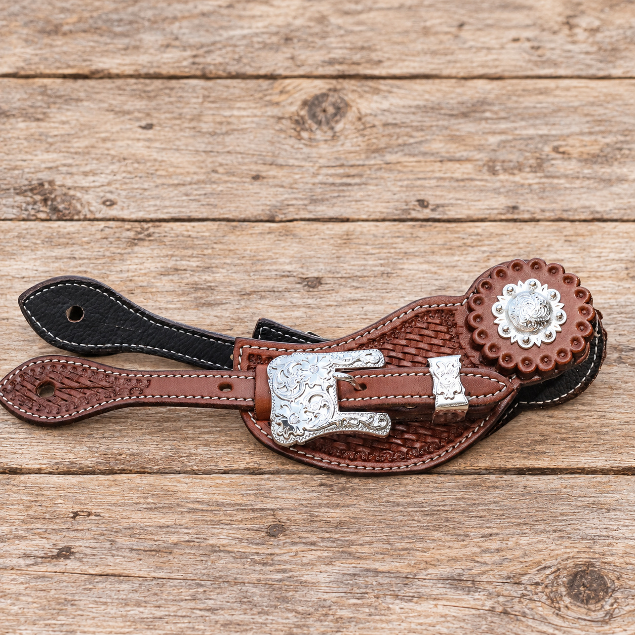 Sporenriemen LADIES Silber Strass
