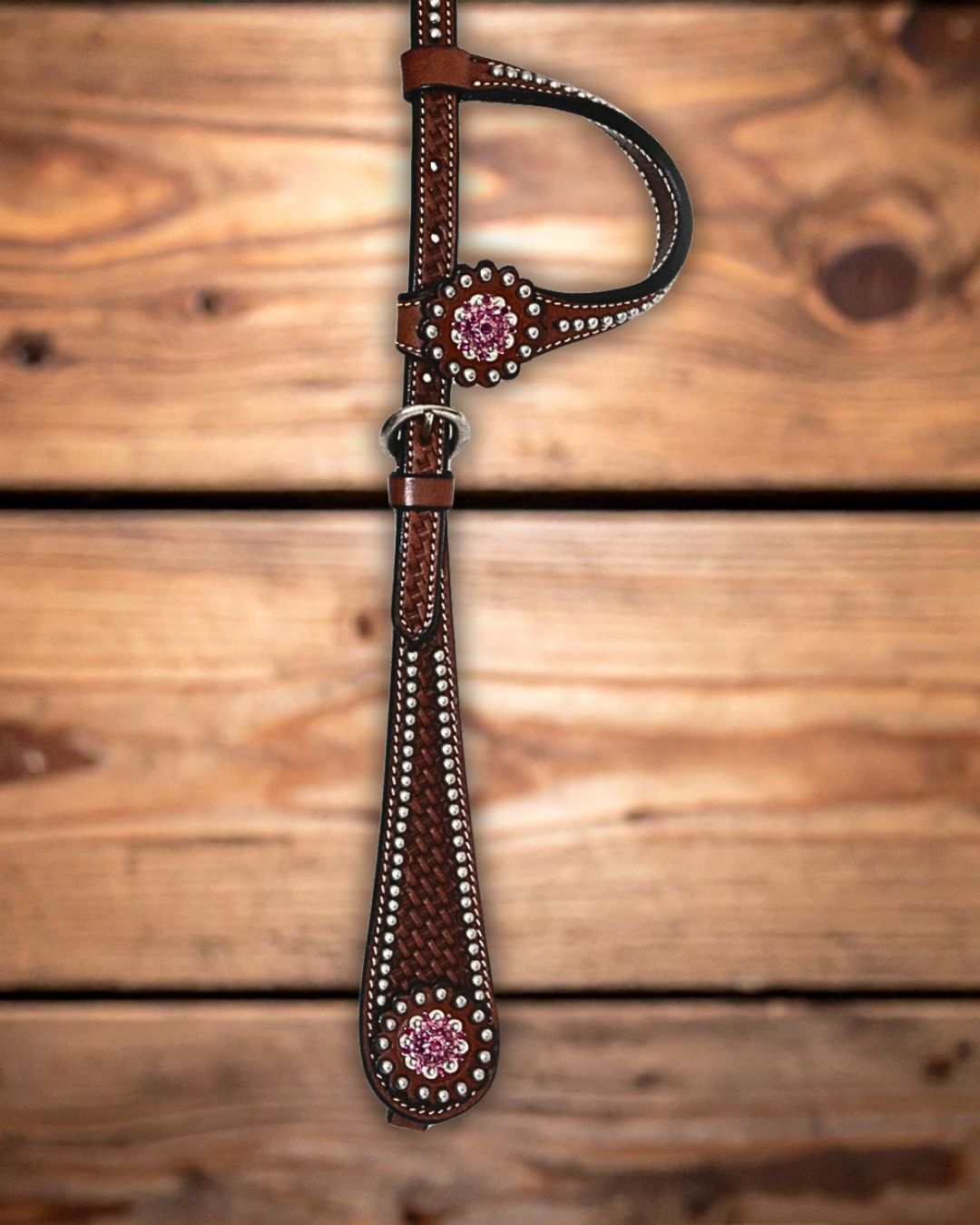 Basket Einohr MIttelbraun Pink Crystal