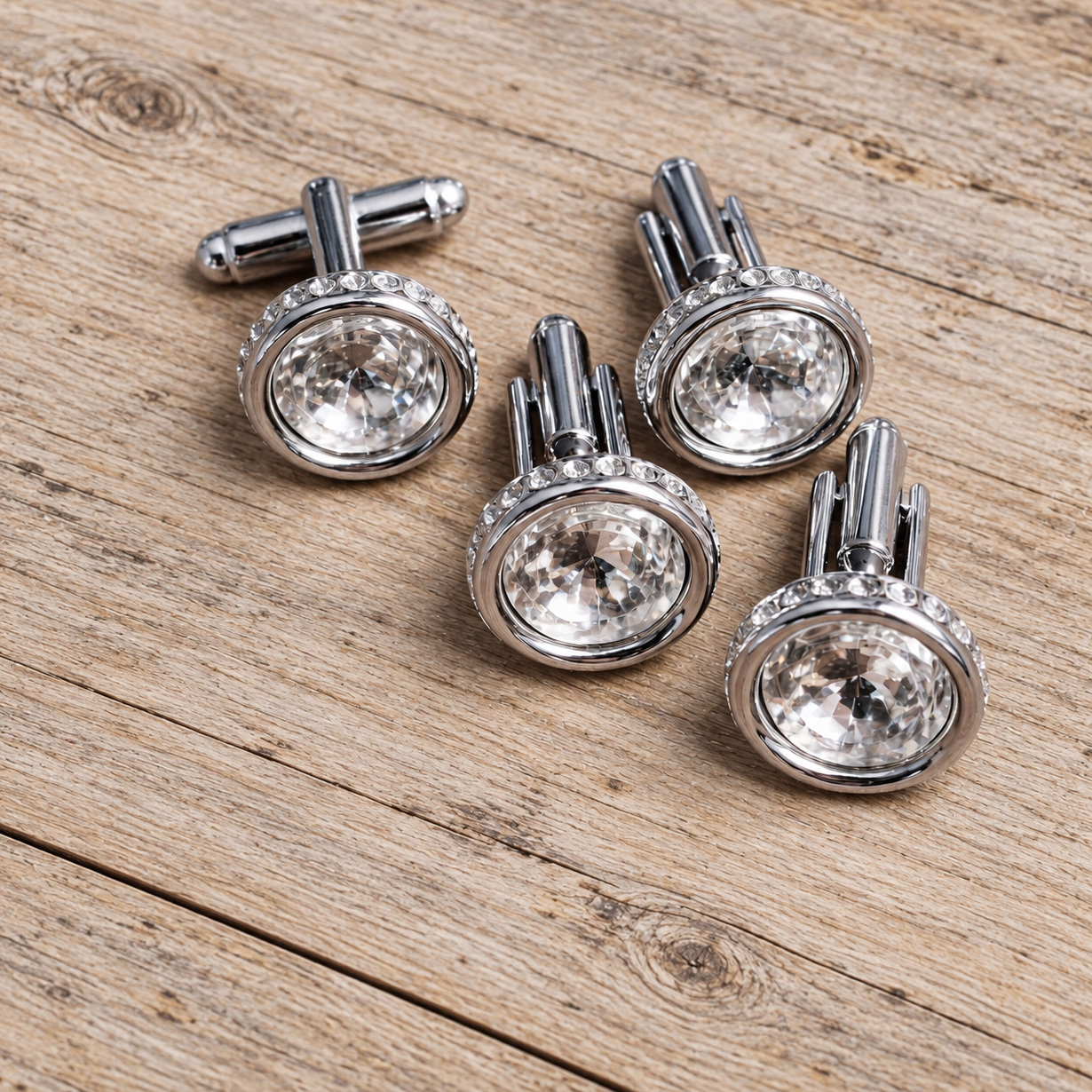 Startnummernhalter Rund mit Strass – 4er-Set