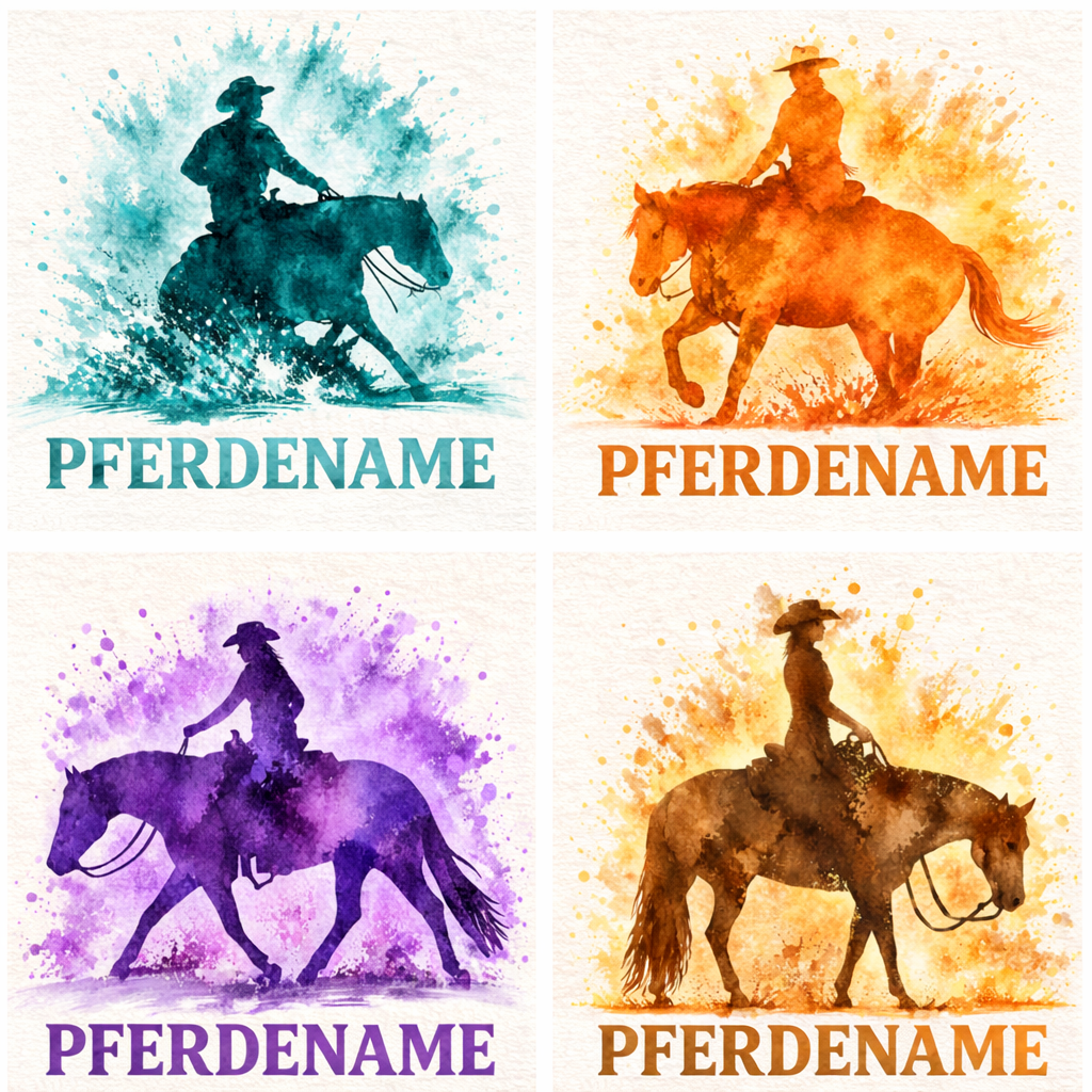 Equidenpasstasche AKTION + BÜGELFOLIE GRATIS Aquarell personalisiert