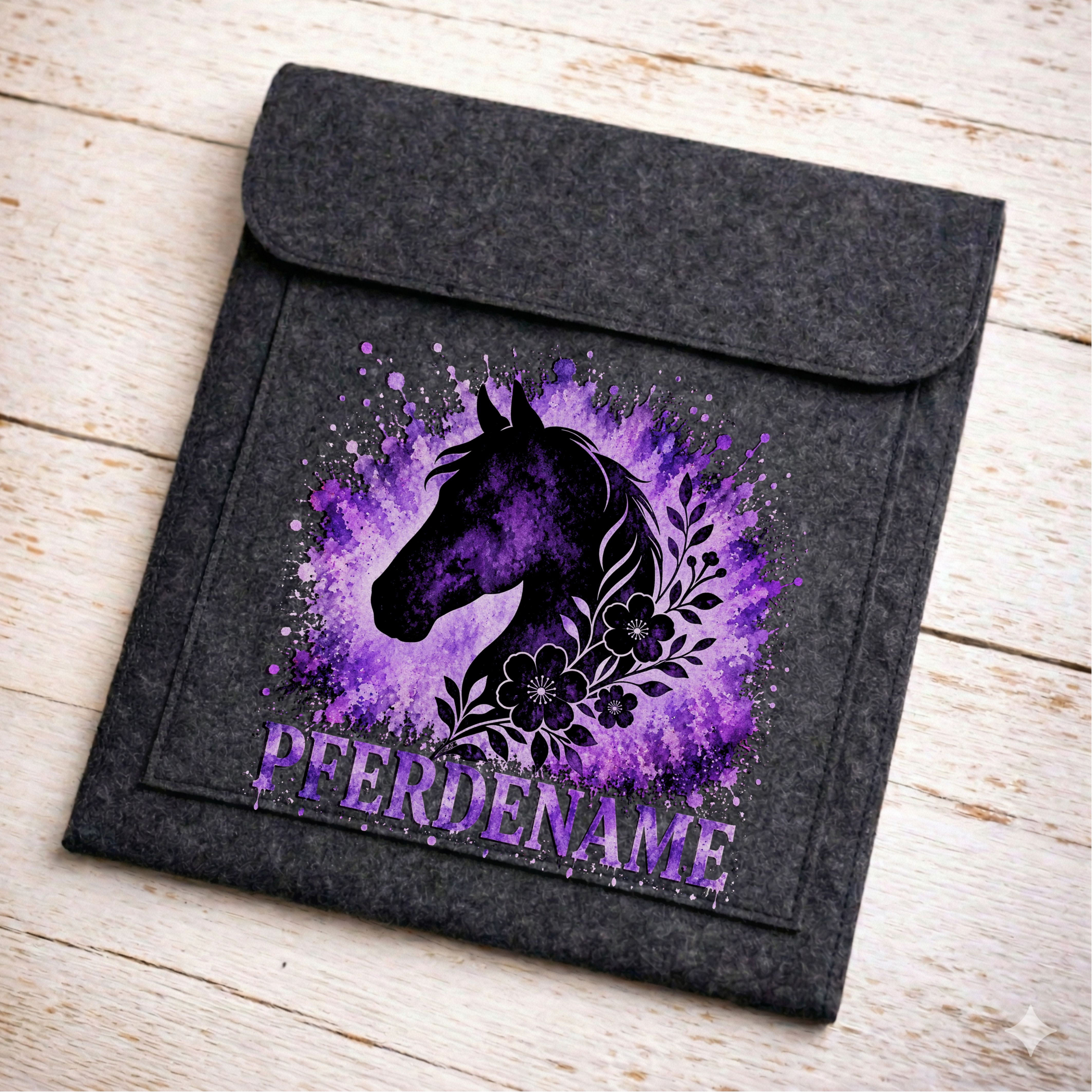 Equidenpasstasche AKTION + BÜGELFOLIE GRATIS Aquarell personalisiert