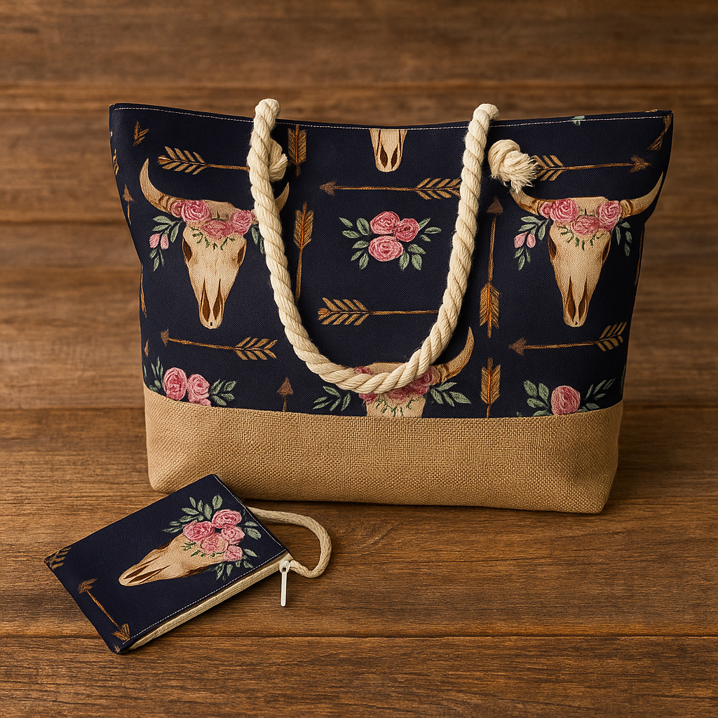 Arrow & Blossom Boho Tasche
