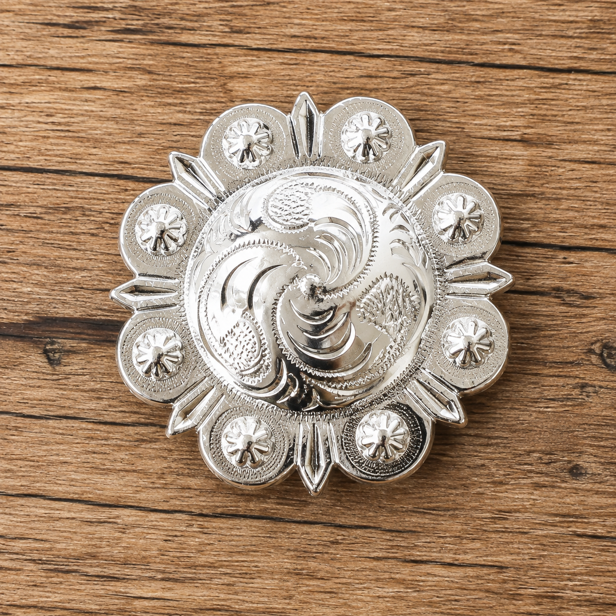 Schnallenset Silber mit Conchos