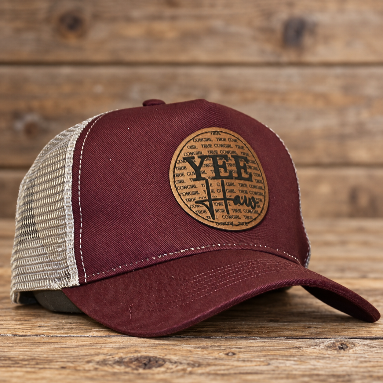 Trucker-Cap YEE HAW – Bordeaux