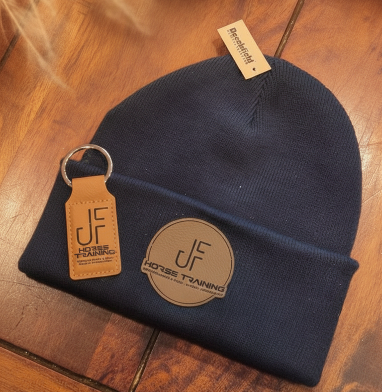 Personalisierte Beanie mit Lederpatch